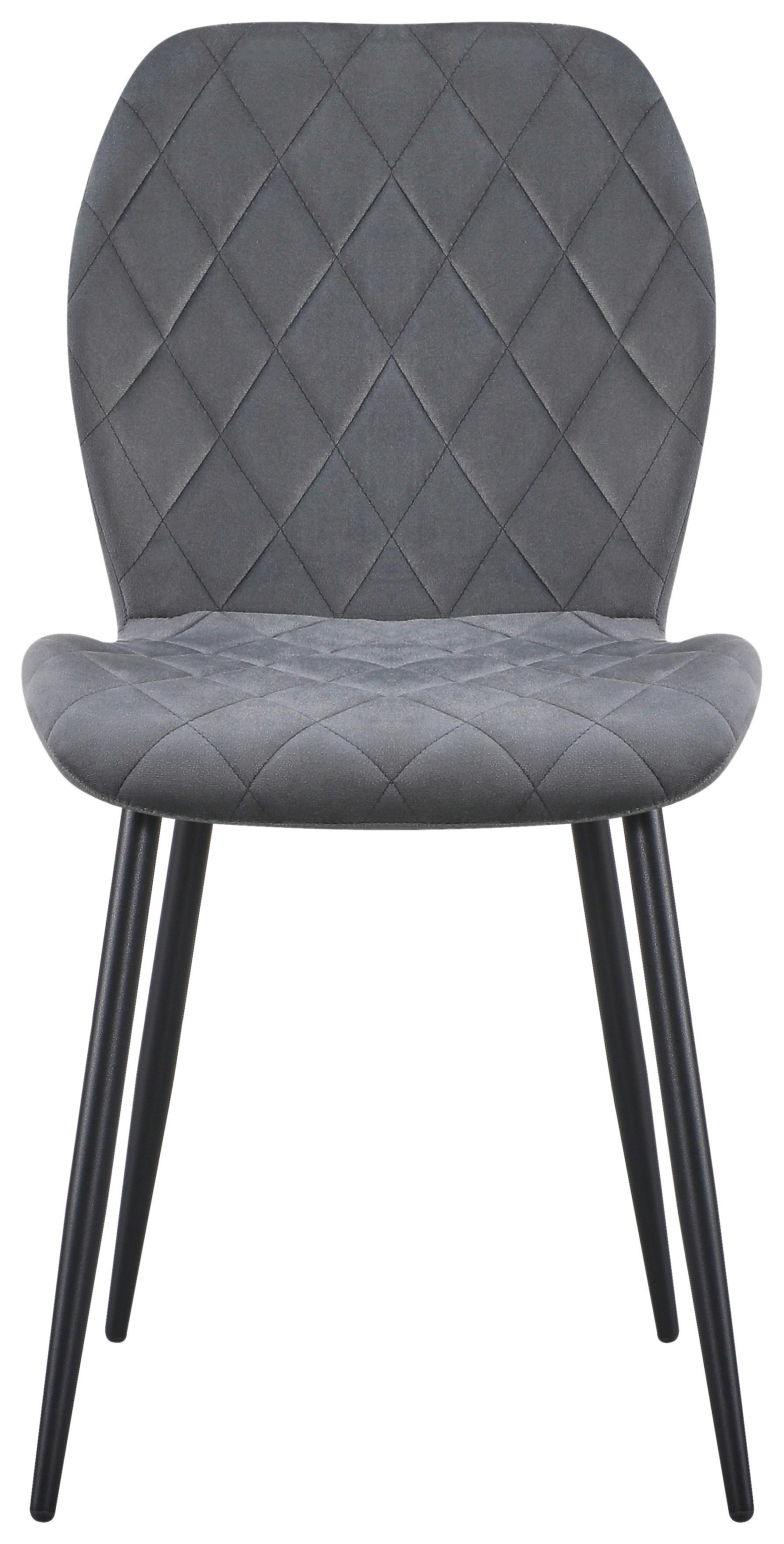 Stuhl Zoey Schwarz/Dunkelgrau - Dunkelgrau/Schwarz, Basics, Textil/Metall (45.5/85/59.5cm) - Based