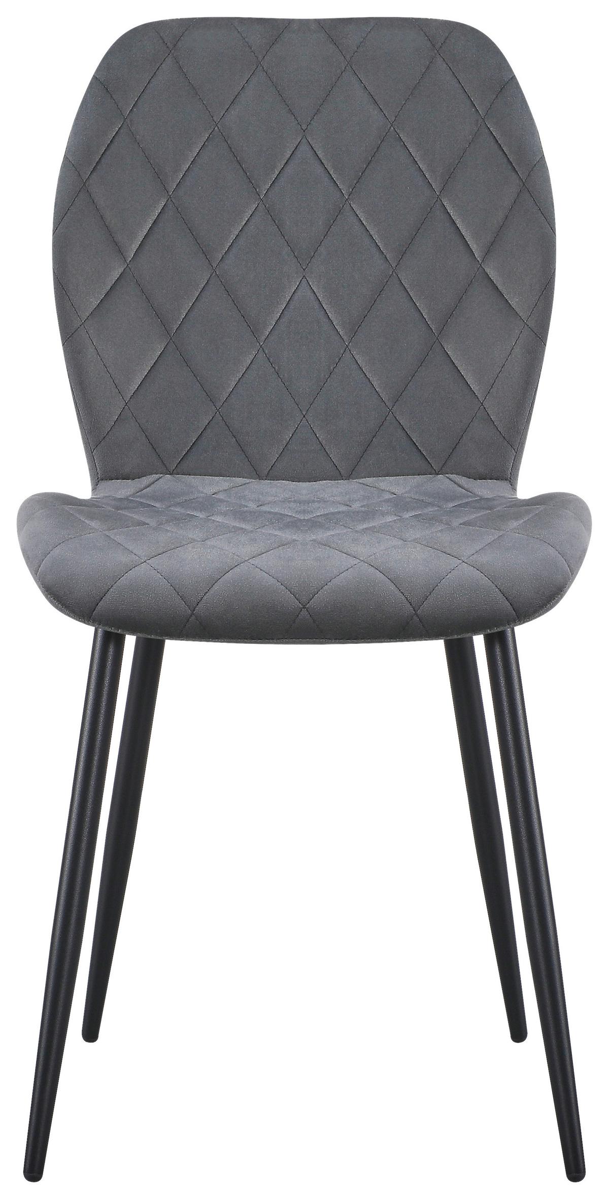 Stol Zoey - temno siva/črna, Basics, kovina/tekstil (45.5/85/59.5cm) - Based
