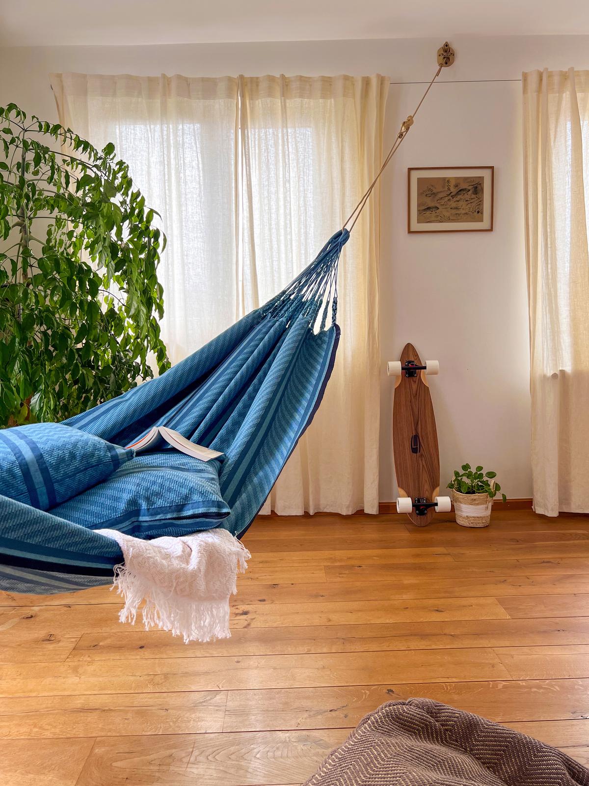 Hängematte Classic Double Hammock Blau - Blau, KONVENTIONELL, Textil (160/350cm) - La Siesta