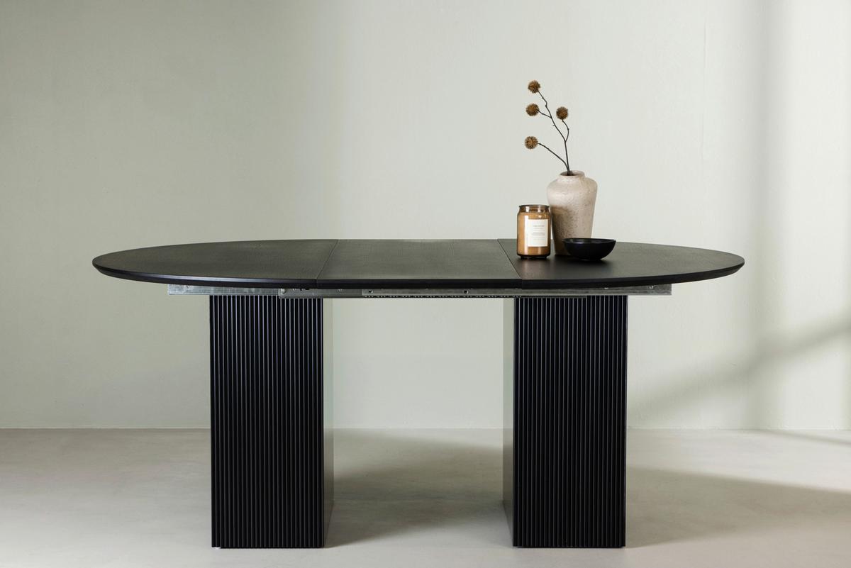 ESSTISCH MATILDA - Schwarz, Design, Holz/Holzwerkstoff (180/130/75cm) - Livetastic