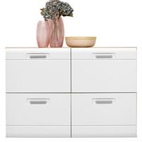 Dulap pentru pantofi Auris - alb/culoare lemn stejar, Modern (120/82,7/37,1cm) - Modern Living