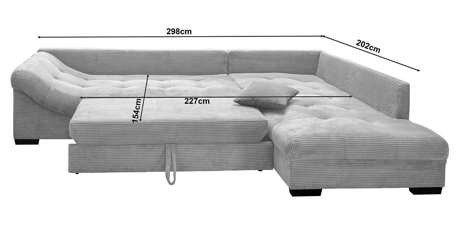 HÖRNSOFFA ALVITO - silver/grå, Design, trä/textil (298/202cm) - P & B