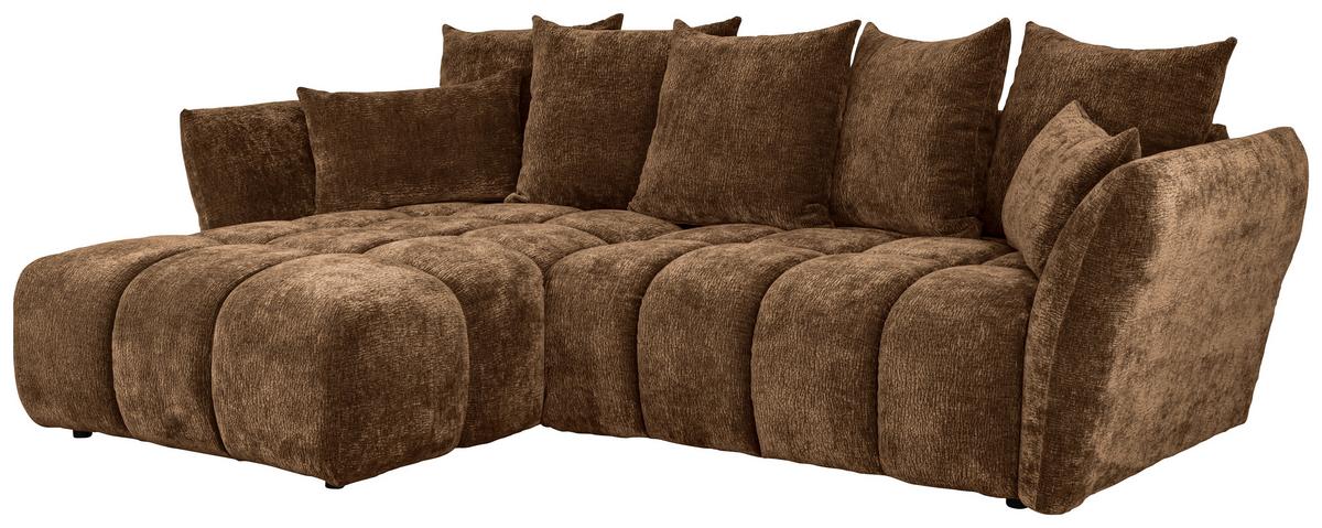 Ugaona Garnitura Cammellio - braon/crna, Moderno, tekstil (296/75-95/189cm) - Mömax