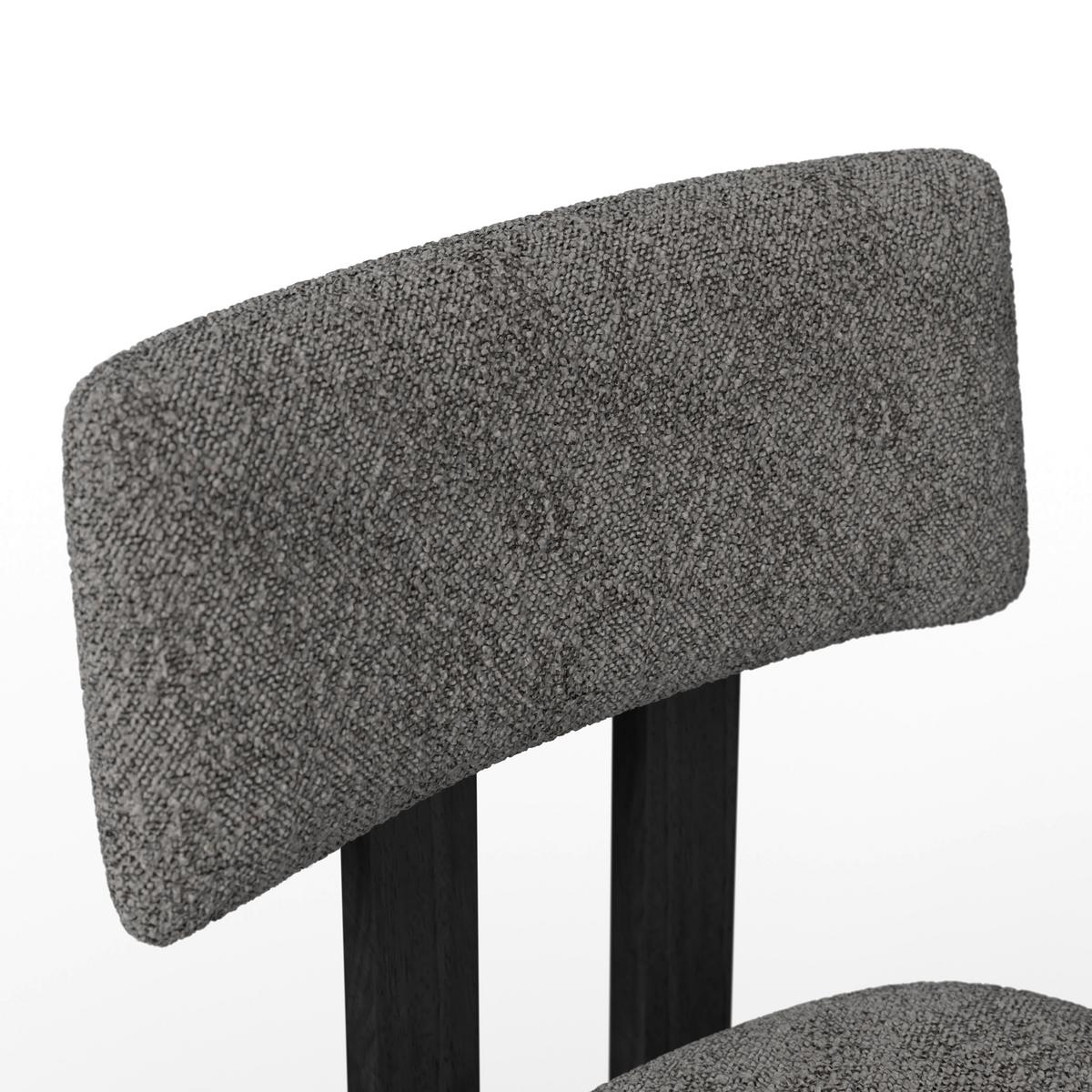 Stuhl Jonna Hellgrau Bouclé Gepolstert - Hellgrau/Naturfarben, MODERN, Holz/Textil (51/82/53cm) - Bessagi Home