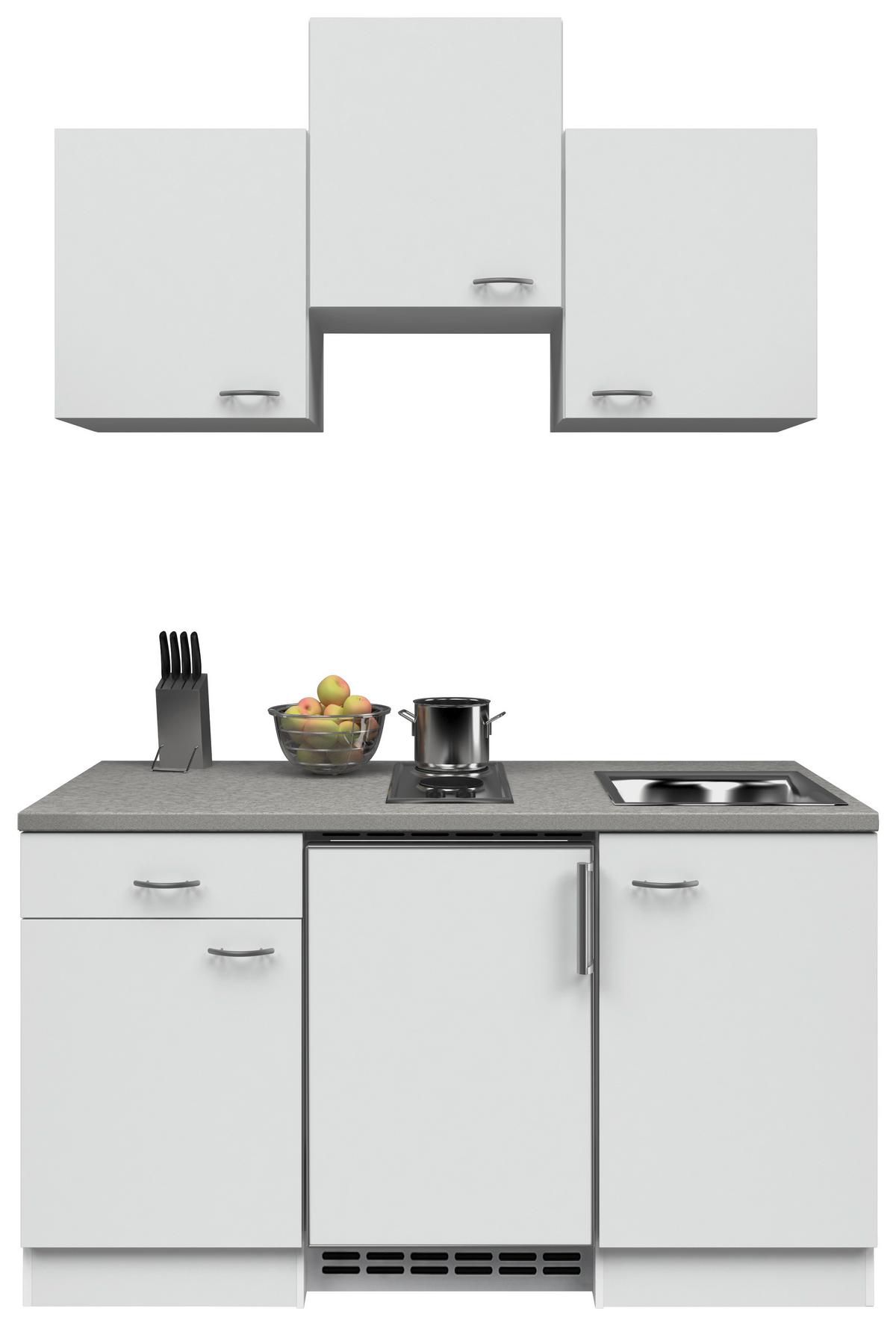 Majhna Kuhinja Z Aparati Wito, Bela - barve nerjavečega jekla/bela, Moderno, umetna masa/leseni material (150cm) - FlexWell