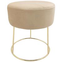 Hocker Marilyn Creme Samt - Goldfarben/Creme, Design, Textil/Metall (35,5/40,5/35,5cm) - Echtwerk