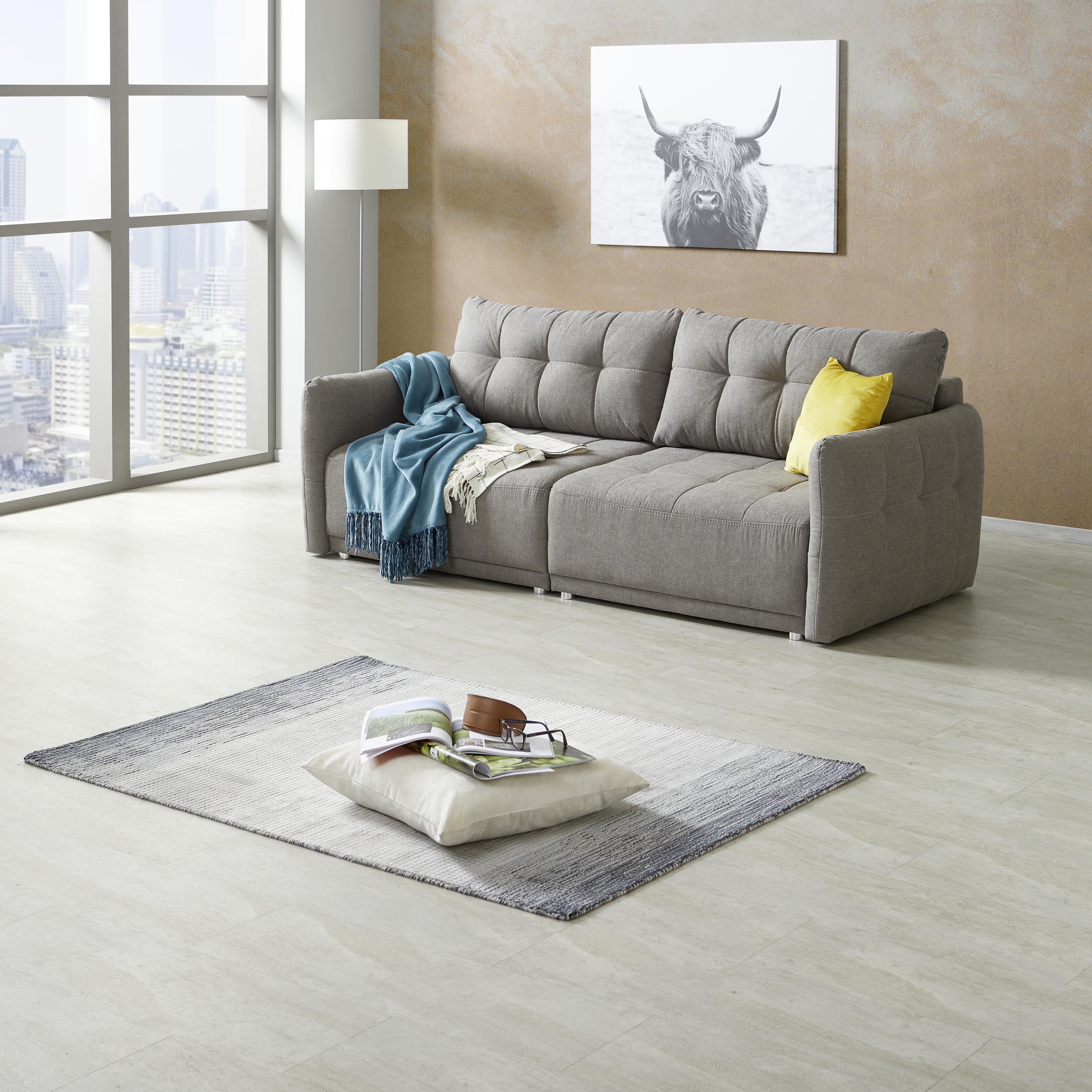 Kanapéágy Modena - sötétszürke/szürke, Natur, textil (223/92/107cm) - Mömax