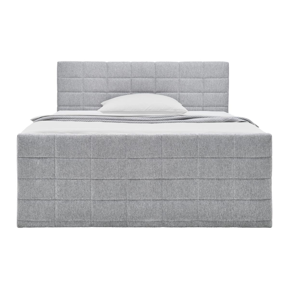 Boxspringbett Damon Silber ca. 180x200cm - Silberfarben/Schwarz, KONVENTIONELL, Kunststoff/Textil (180/200cm) - Mömax