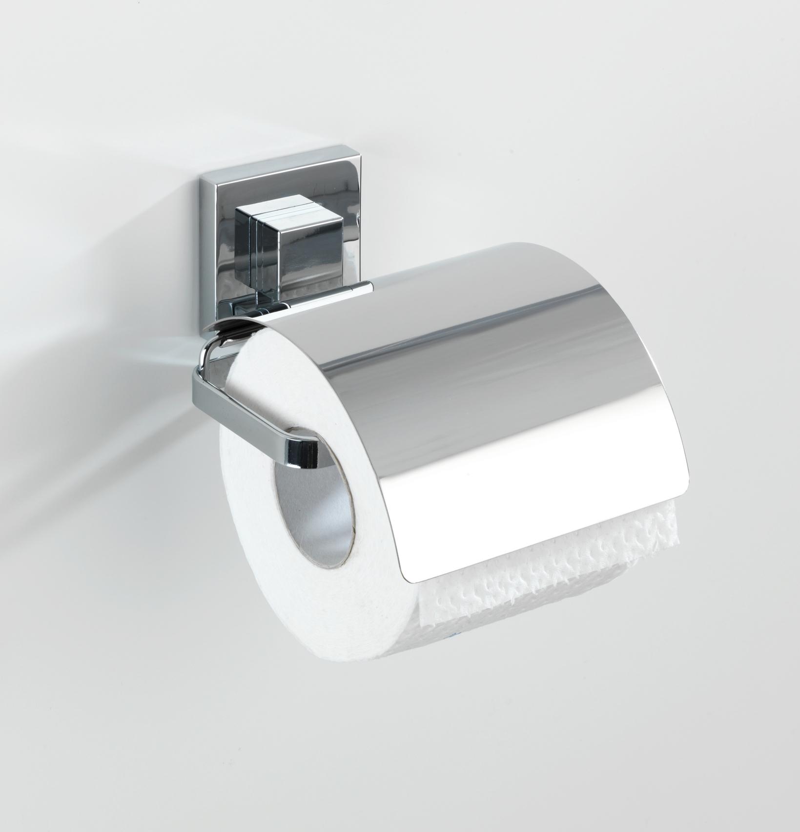 Suport hârtie igienică Quadro - culoare crom, Modern, plastic/metal (13/12/14cm) - Wenko