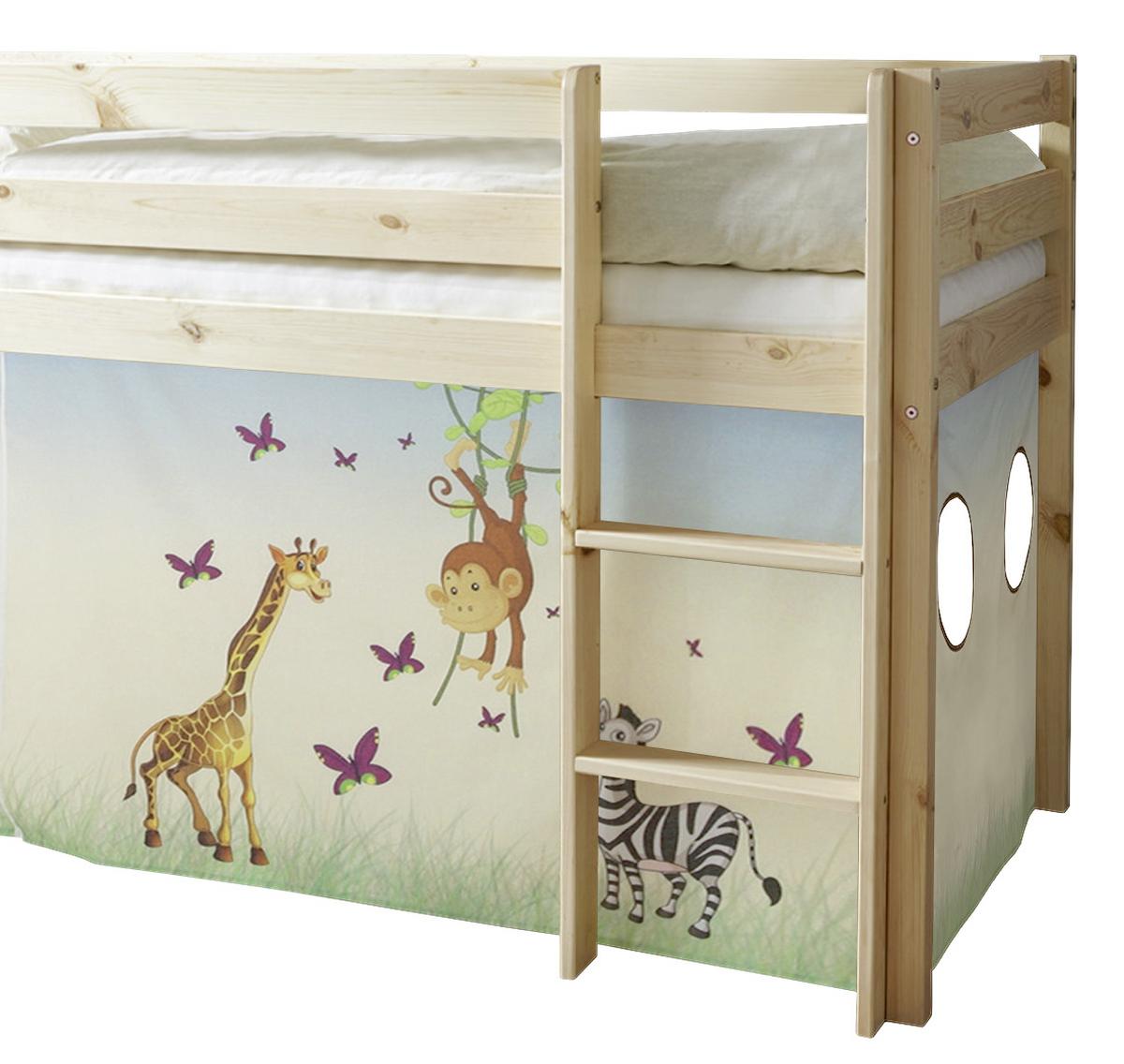 Spielbett Holz Malte ca. 90x200 cm Safari - Multicolor/Naturfarben, Natur, Holz (90/200cm) - MID.YOU