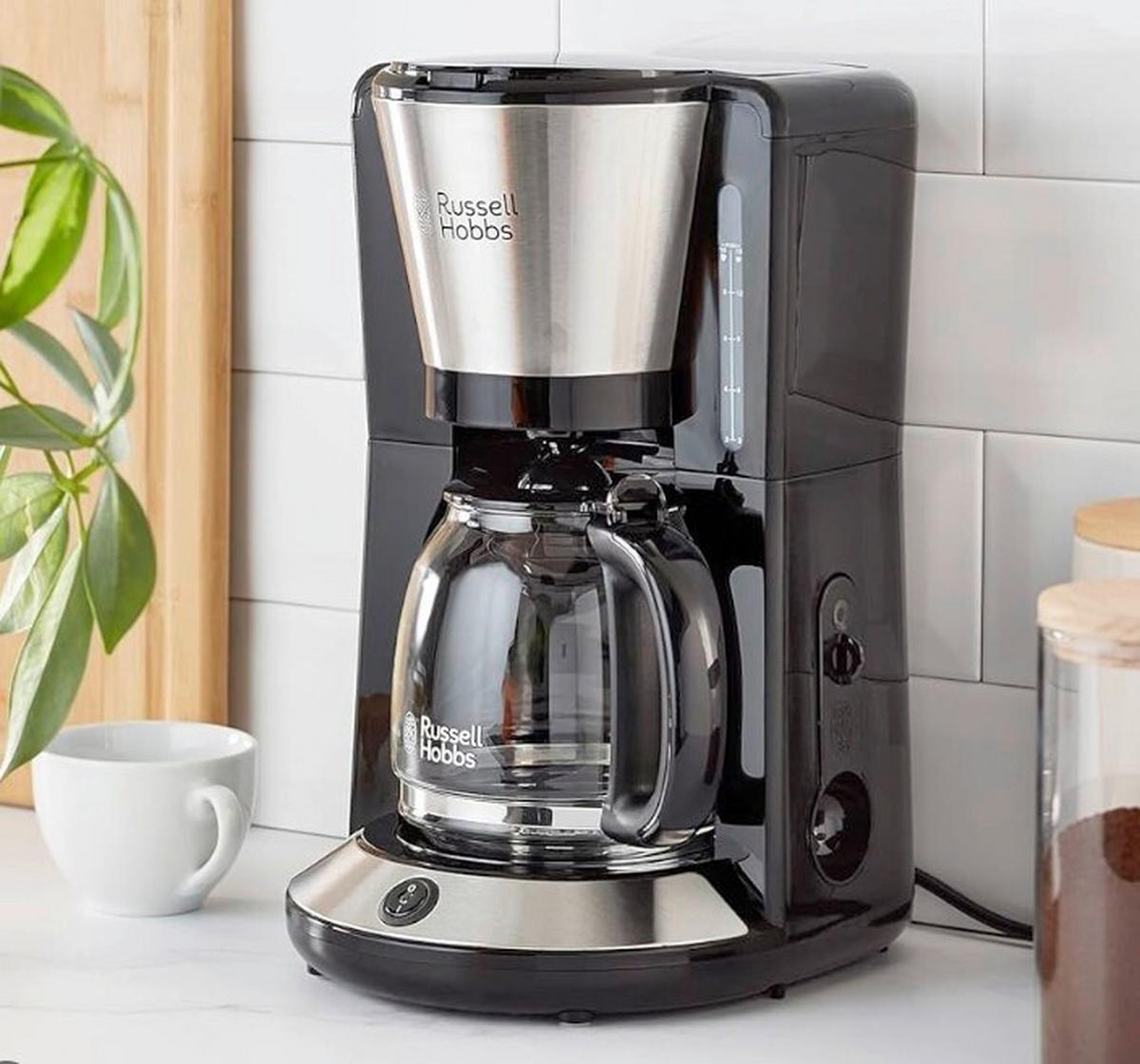EKSPRES PRZELEWOWY COMPACT HOME - kolor stalowy/czarny, Basics, tworzywo sztuczne (20/31/19cm) - Russell Hobbs
