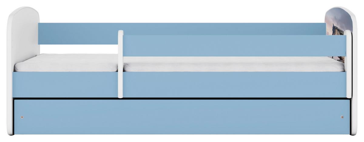 Otroška Postelja Babydreams, Bela, Modra, 80x160cm - modra/bela, Moderno, tekstil/leseni material (80/160cm) - MID.YOU