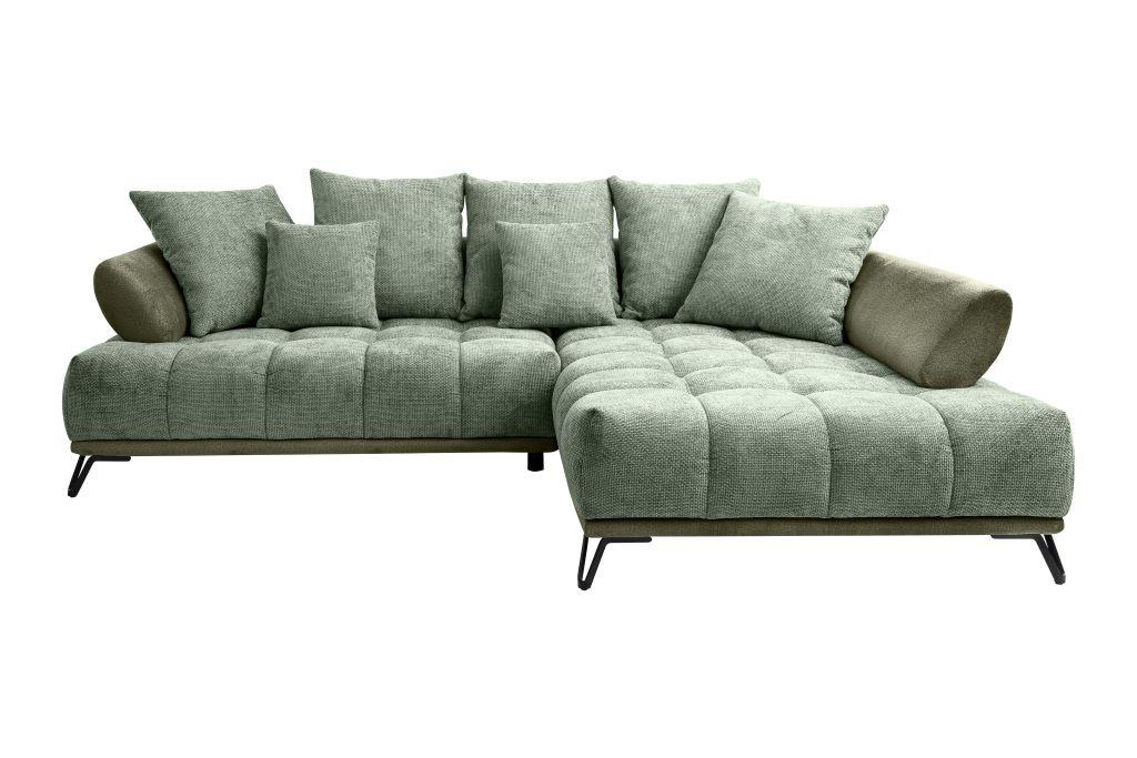 Kutna Garnitura Largo N - zelena/crna, Moderno, tekstil/metal (262/184cm) - Modern Living