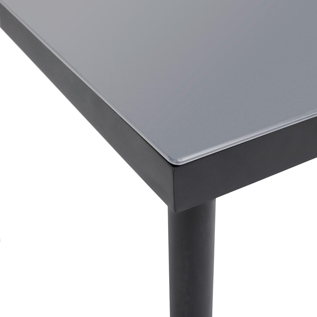 Dining-Loungeset Bella Outdoorgewebe - Dunkelgrau/Schwarz, Modern, Glas/Kunststoff (203/66/77cm) - Bessagi Garden