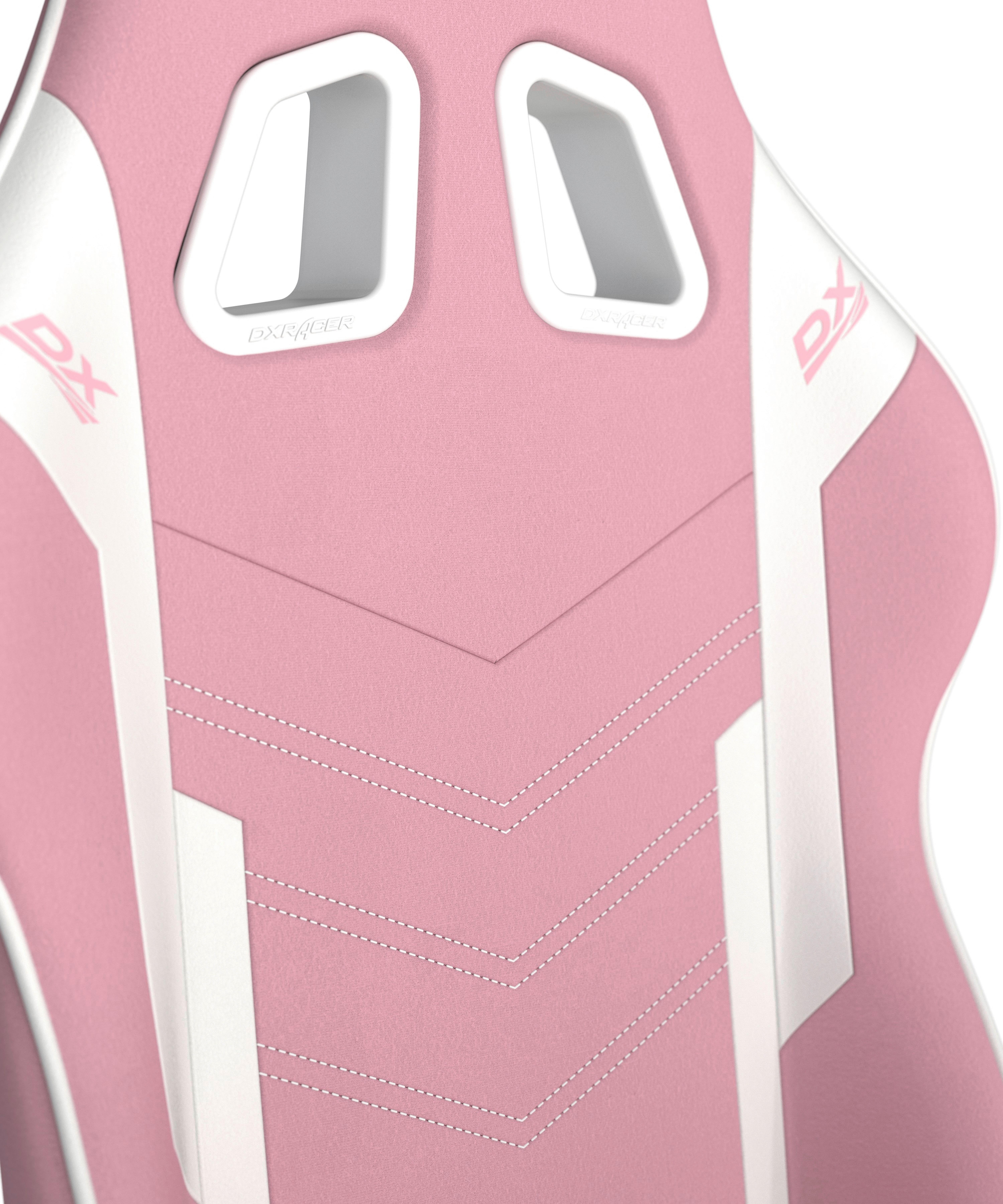 GAMINGSTOL PRINCE - vit/pink, Modern, textil/plast (67/126/67cm) - Dxracer