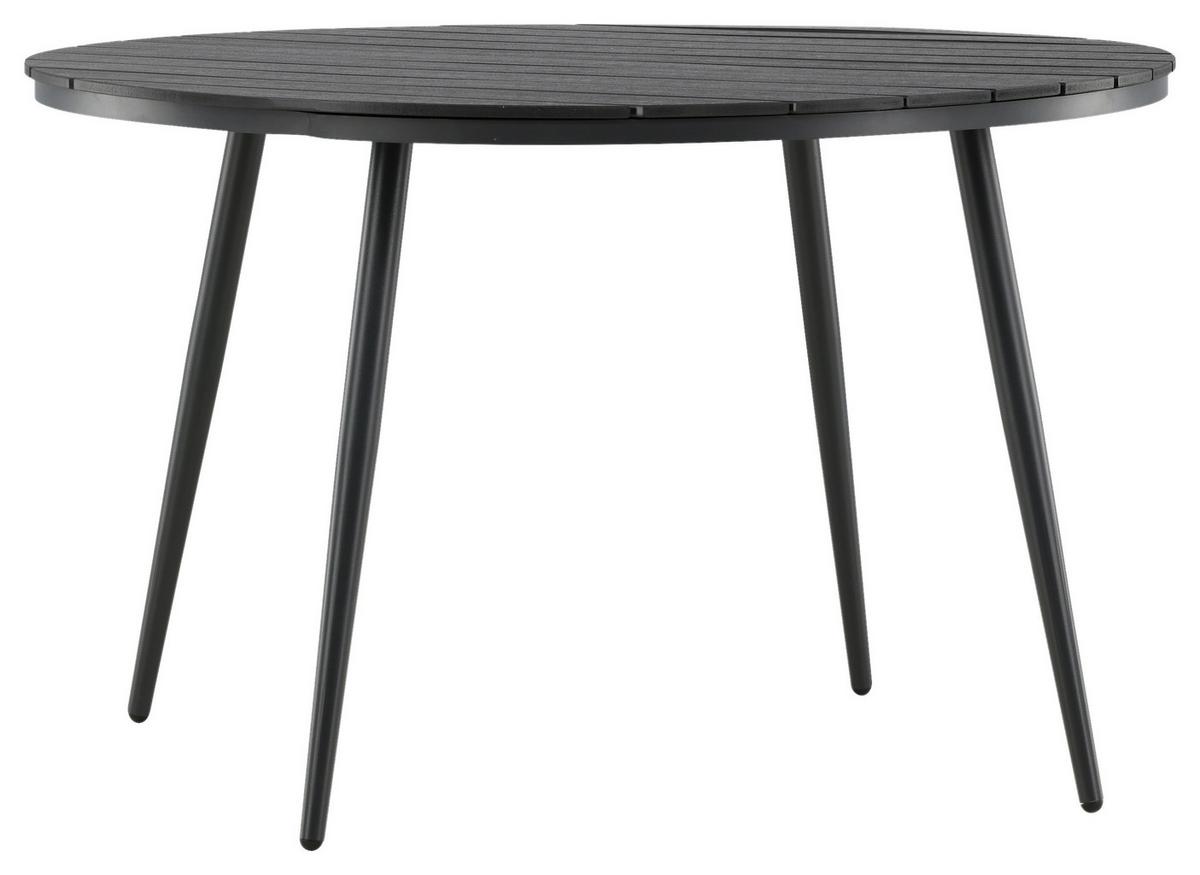 Gartentisch Break ca. 120x74 cm Schwarz - Schwarz, KONVENTIONELL, Kunststoff/Metall (120/74cm) - Gardenson