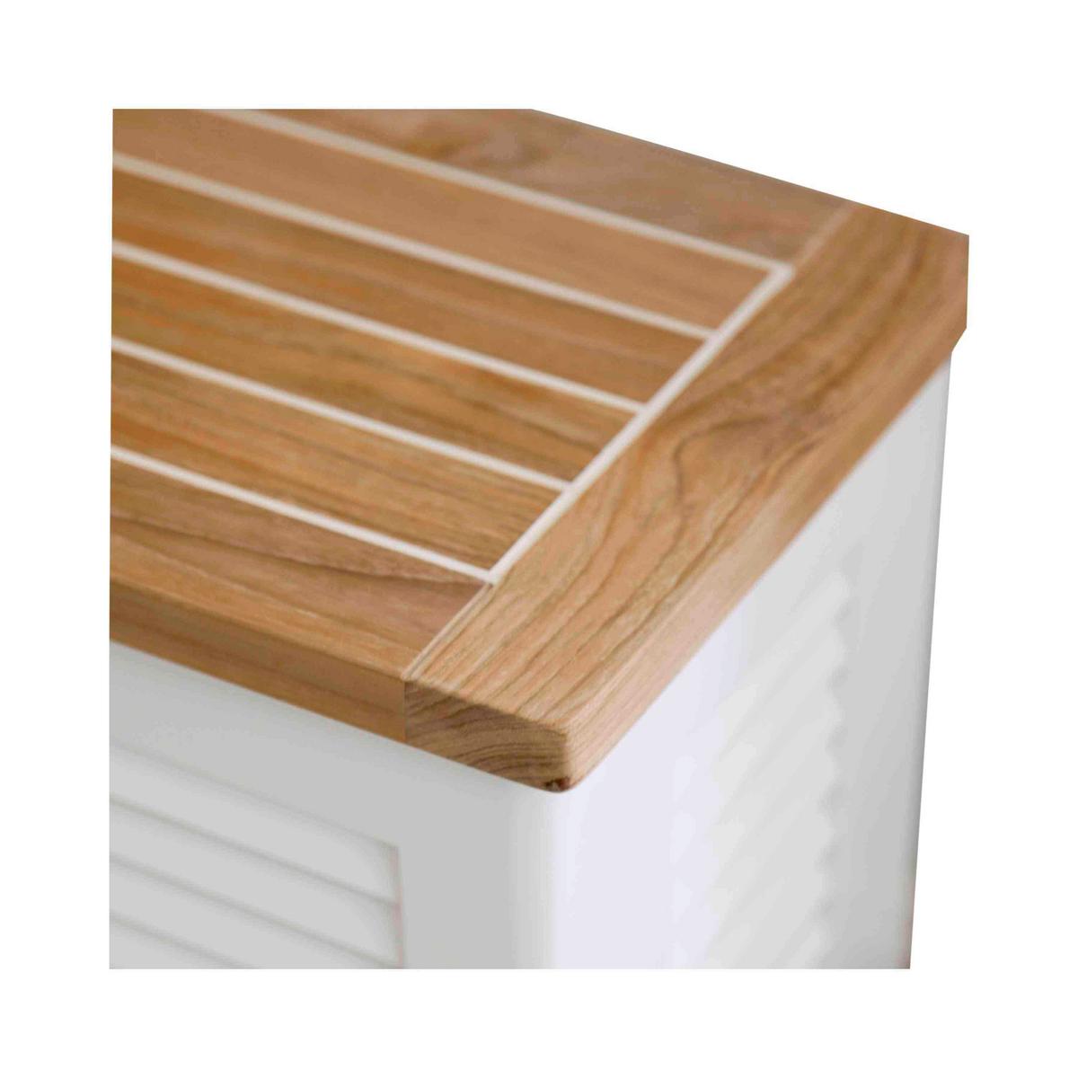 TRUHE CLASSIC 5066112 - Weiß/Teakfarben, ROMANTIK / LANDHAUS, Holz (45/48/31cm) - MID.YOU