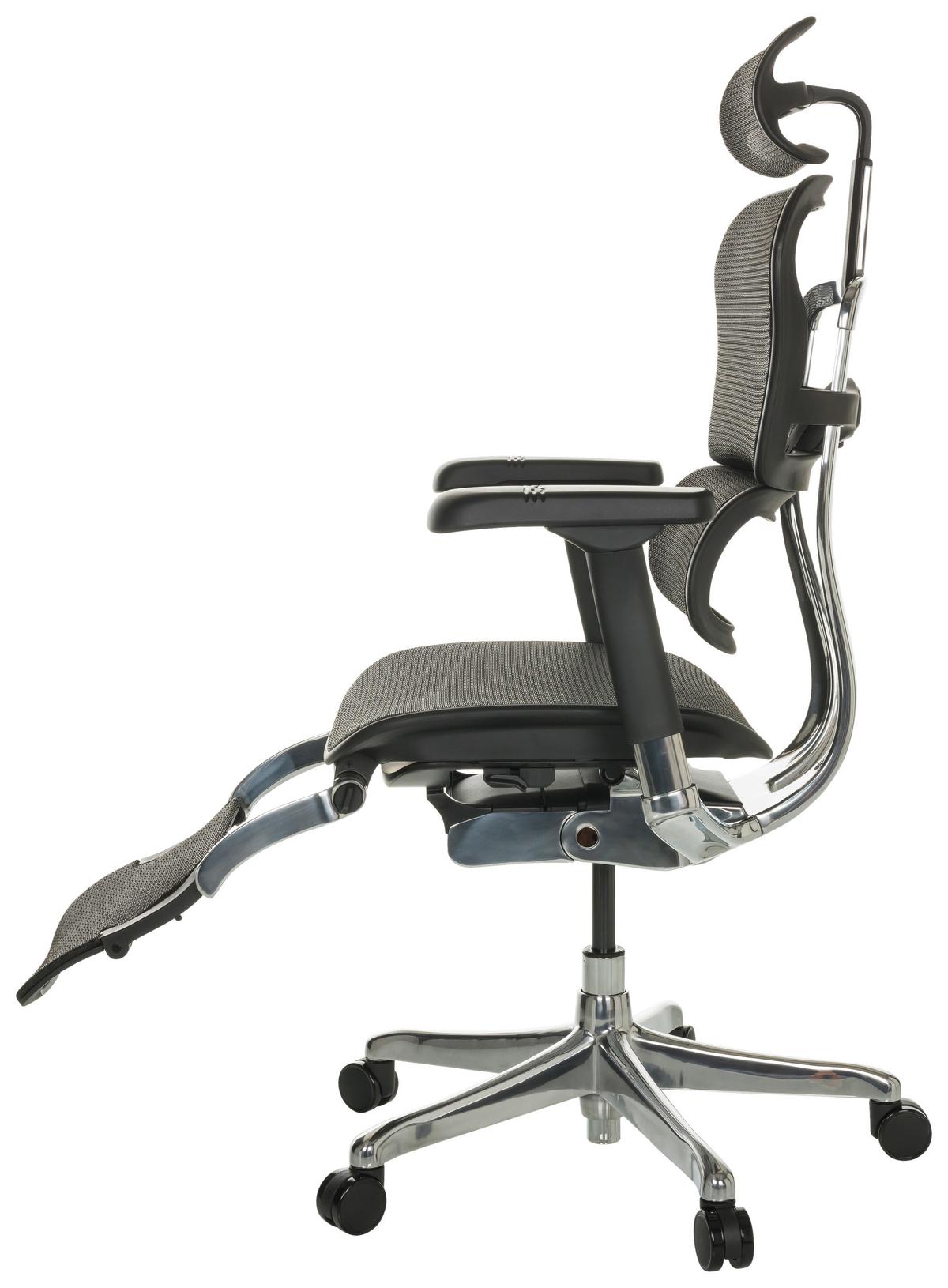 Pisarniški Stol Ergohuman Plus Legpro I, Črna - črna/siva, Basics, kovina/umetna masa (68/118-141/64cm) - MID.YOU