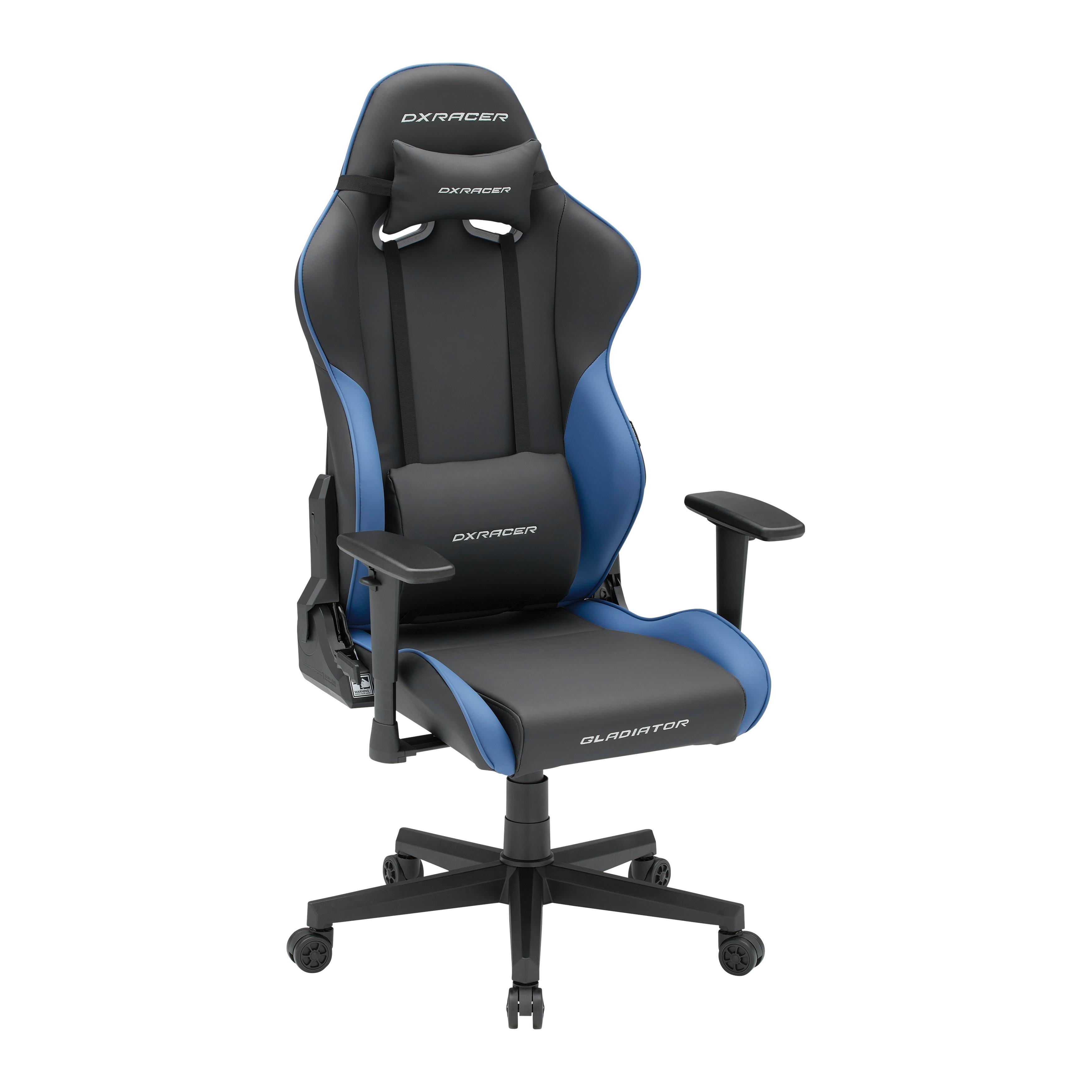 Gamingstuhl Gladiator in Blau/Schwarz - Blau/Schwarz, MODERN, Kunststoff/Textil (70/126/70cm) - Dxracer