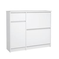 Omara Za Čevlje Naia, Bela Visok Sijaj - bela/visoki sijaj, Design, leseni material (108,9/92,9/31,5cm) - Livetastic