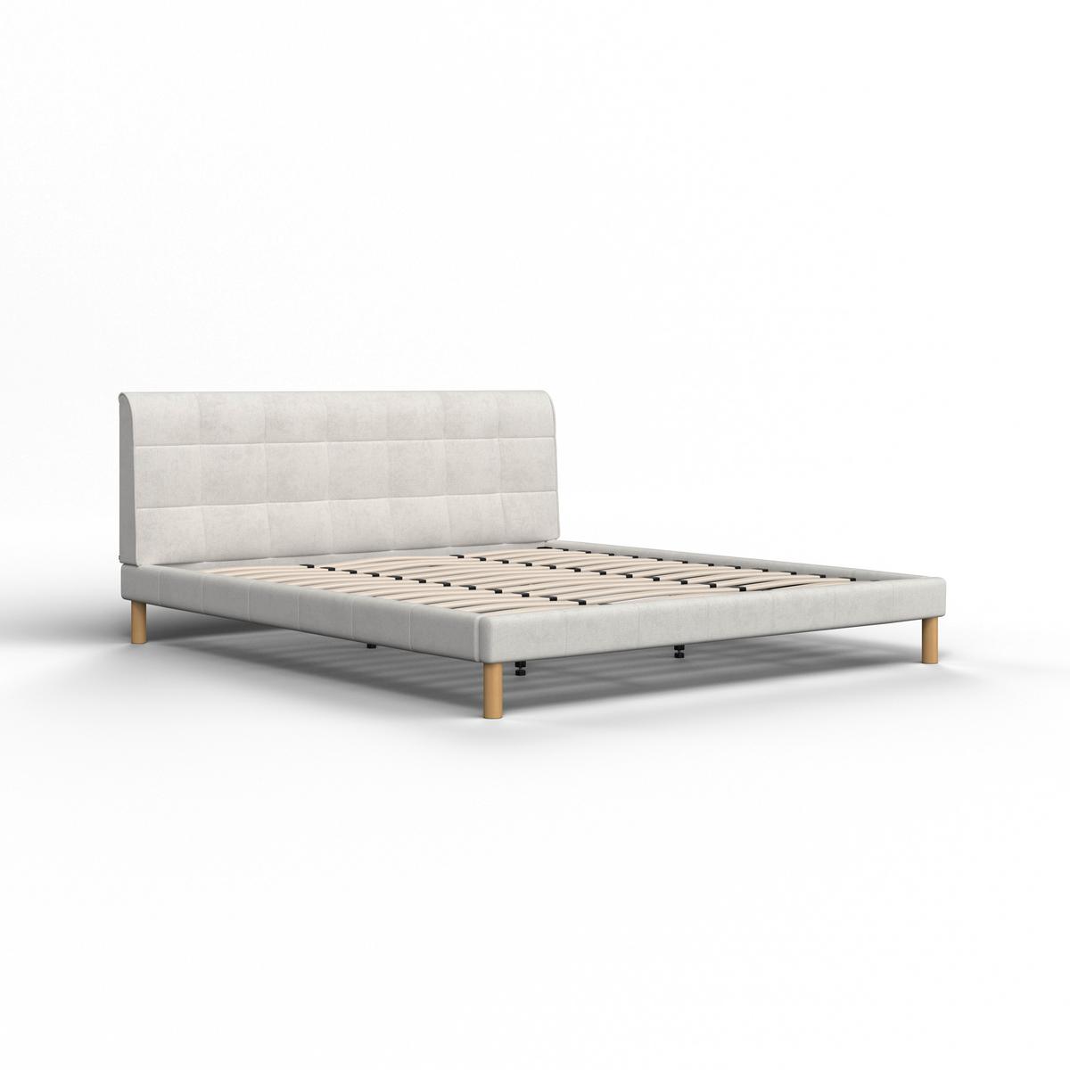 Oblazinjena Postelja Mara - naravne barve/bež, Moderno, kovina/tekstil (180/200cm) - Bessagi Home