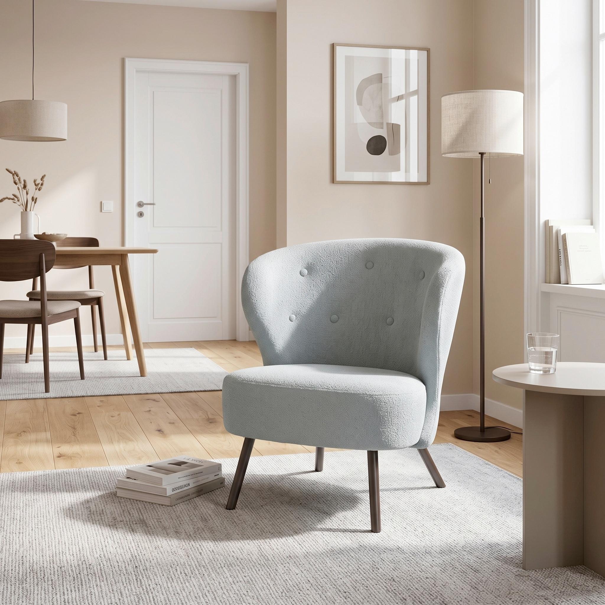 FÅTÖLJ FLORIS -TREND- - Graublau/svart, Romantik / Lanthus, metall/trä (67/77/73cm) - Mömax