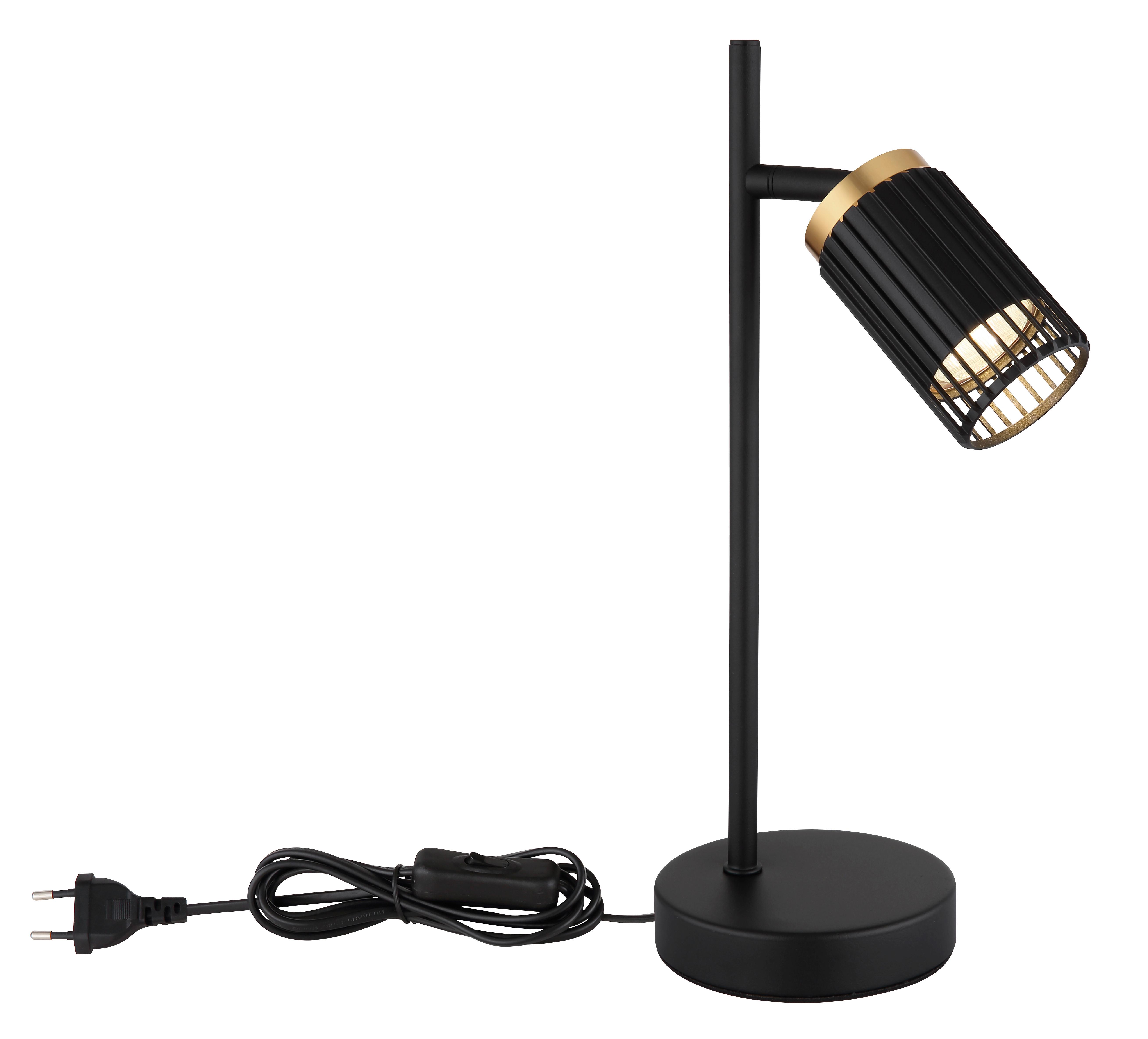 TISCHLEUCHTE 57906T KORBEN - Goldfarben/Schwarz, Design, Kunststoff/Metall (16,5/12/35cm) - Globo