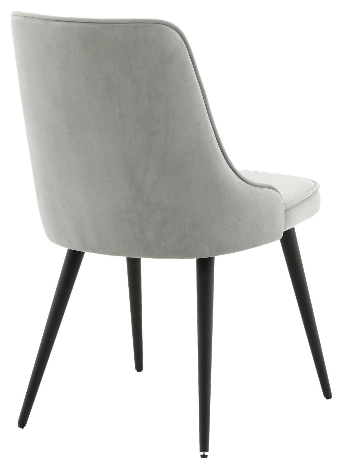 STUHL-SET VELVET DELUXE - Hellgrau/Schwarz, Design, Kunststoff/Textil (50/88,5/66cm) - Livetastic