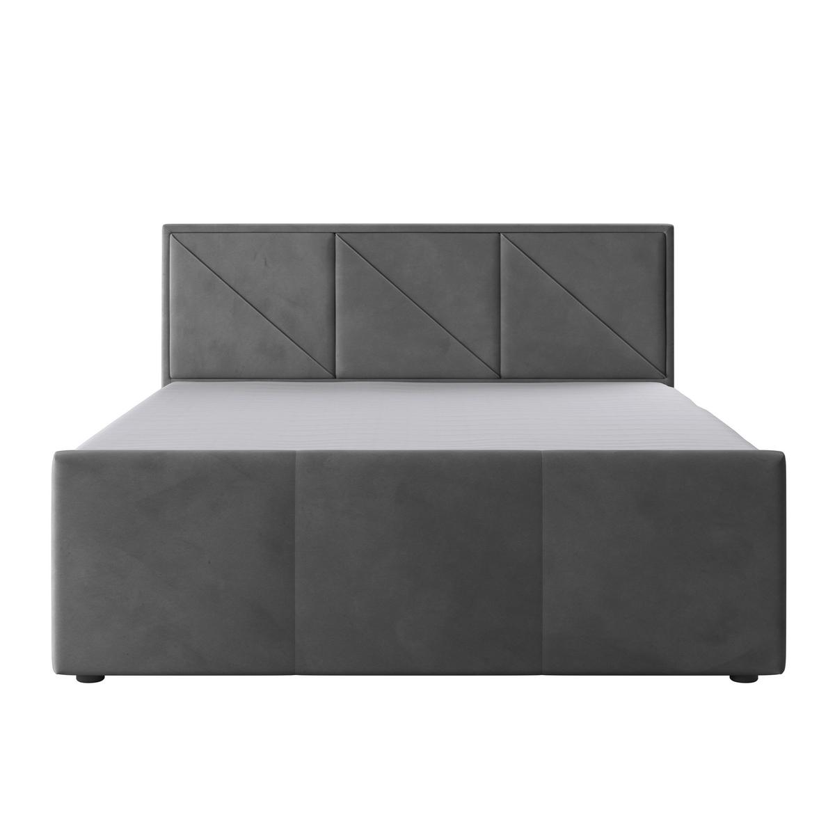 Boxspringbett Bologna ca. 180x200 cm Hellgrau - Hellgrau/Schwarz, MODERN, Holzwerkstoff/Kunststoff (180/200cm) - MID.YOU