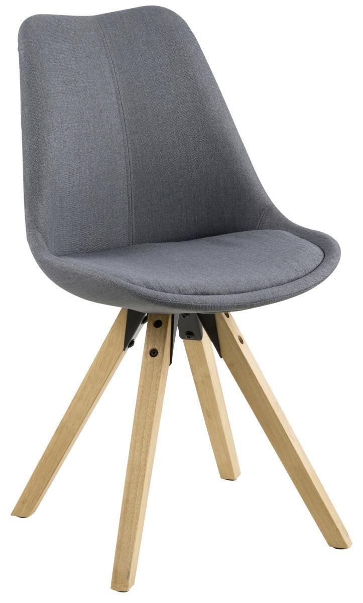 KRZESŁO DIMA - ciemnoszary/dębowy, Design, drewno/tkanina (48/85/55cm) - Carryhome