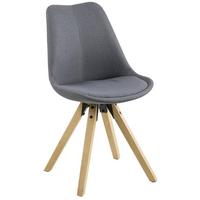 KRZESŁO DIMA - ciemnoszary/dębowy, Design, drewno/tkanina (48/85/55cm) - Carryhome
