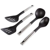 ZESTAW PRZYBORÓW KUCHENNYCH 010-920 - kolor stalowy/czarny, Basics, tworzywo sztuczne/metal (36,5/28,5/9cm) - Justinus