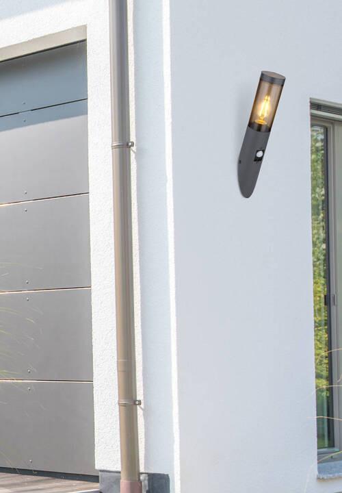 Außenleuchte Boston max. 15 Watt - Anthrazit, Design, Kunststoff/Metall (7,6/41cm) - Globo