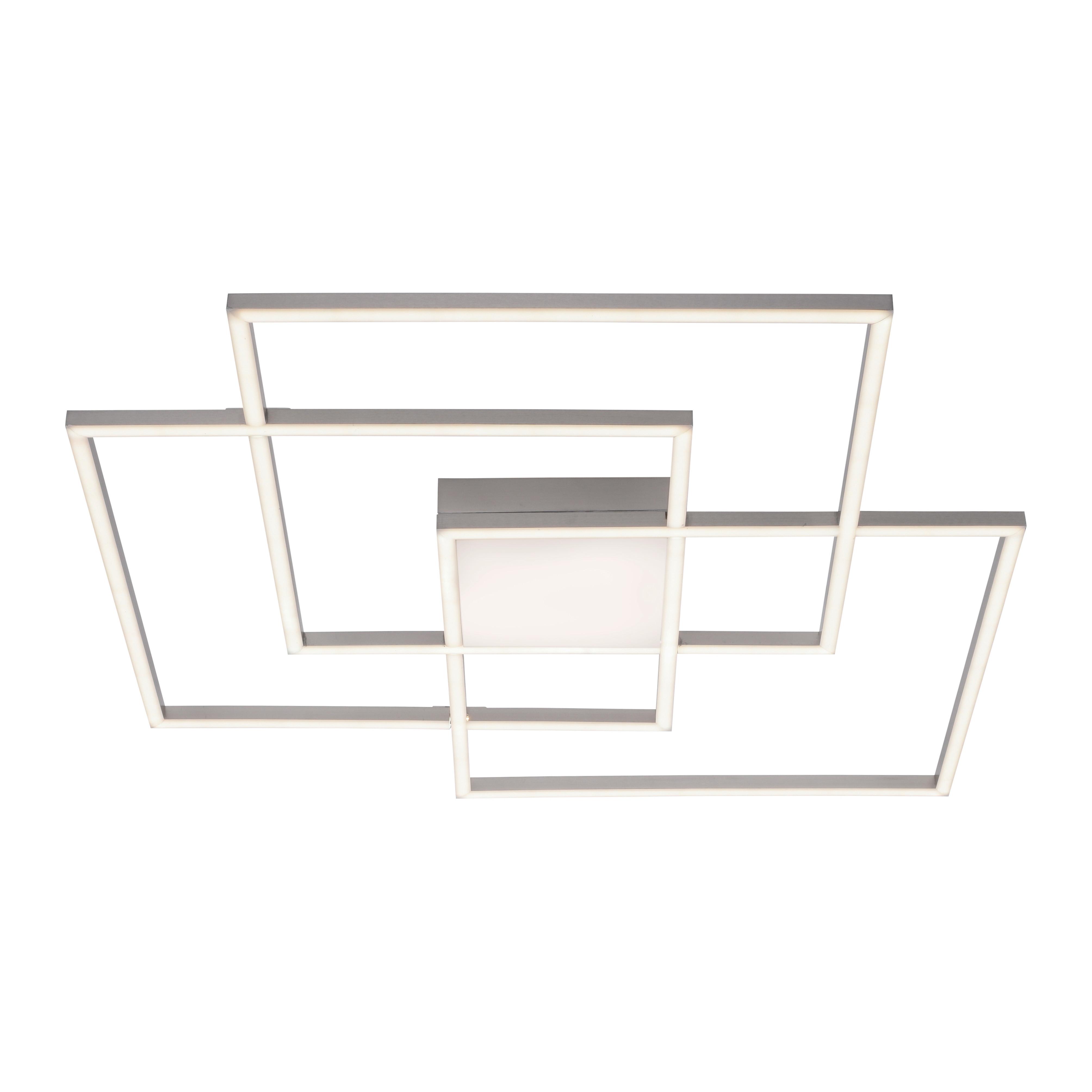 LED-Deckenleuchte Asmin max. 48 Watt - Silberfarben, Design, Kunststoff/Metall (75/75/6cm)