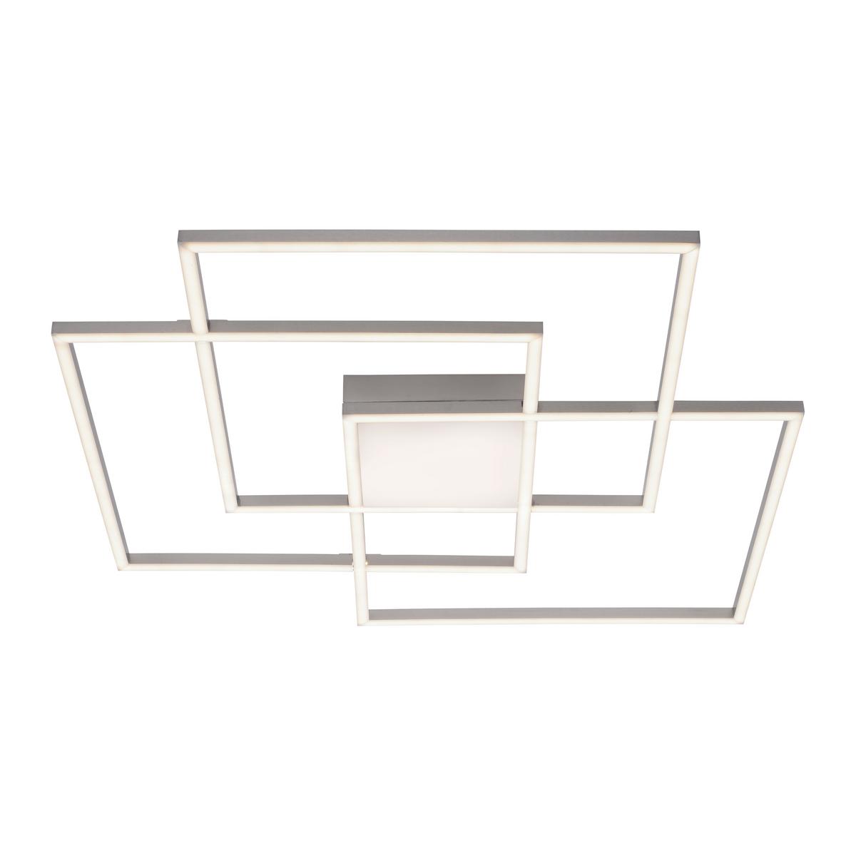 LED-Deckenleuchte Asmin max. 48 Watt - Silberfarben, Design, Kunststoff/Metall (75/75/6cm)