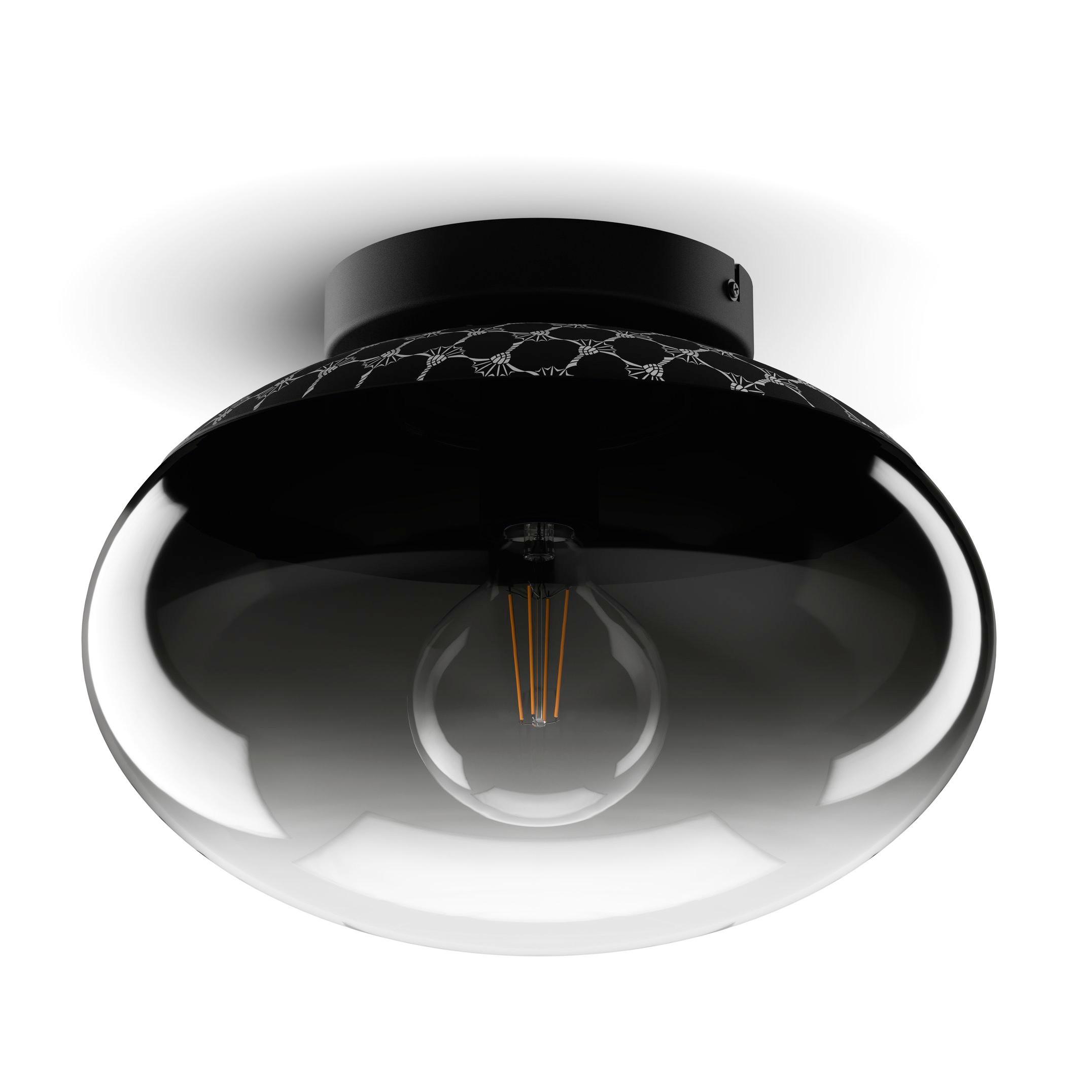 LAMPA SUFITOWA 34225* CURVE LIGHTS JOOP! - czarny/przezroczysty, Lifestyle, metal/szkło (28/24,5cm) - Joop!