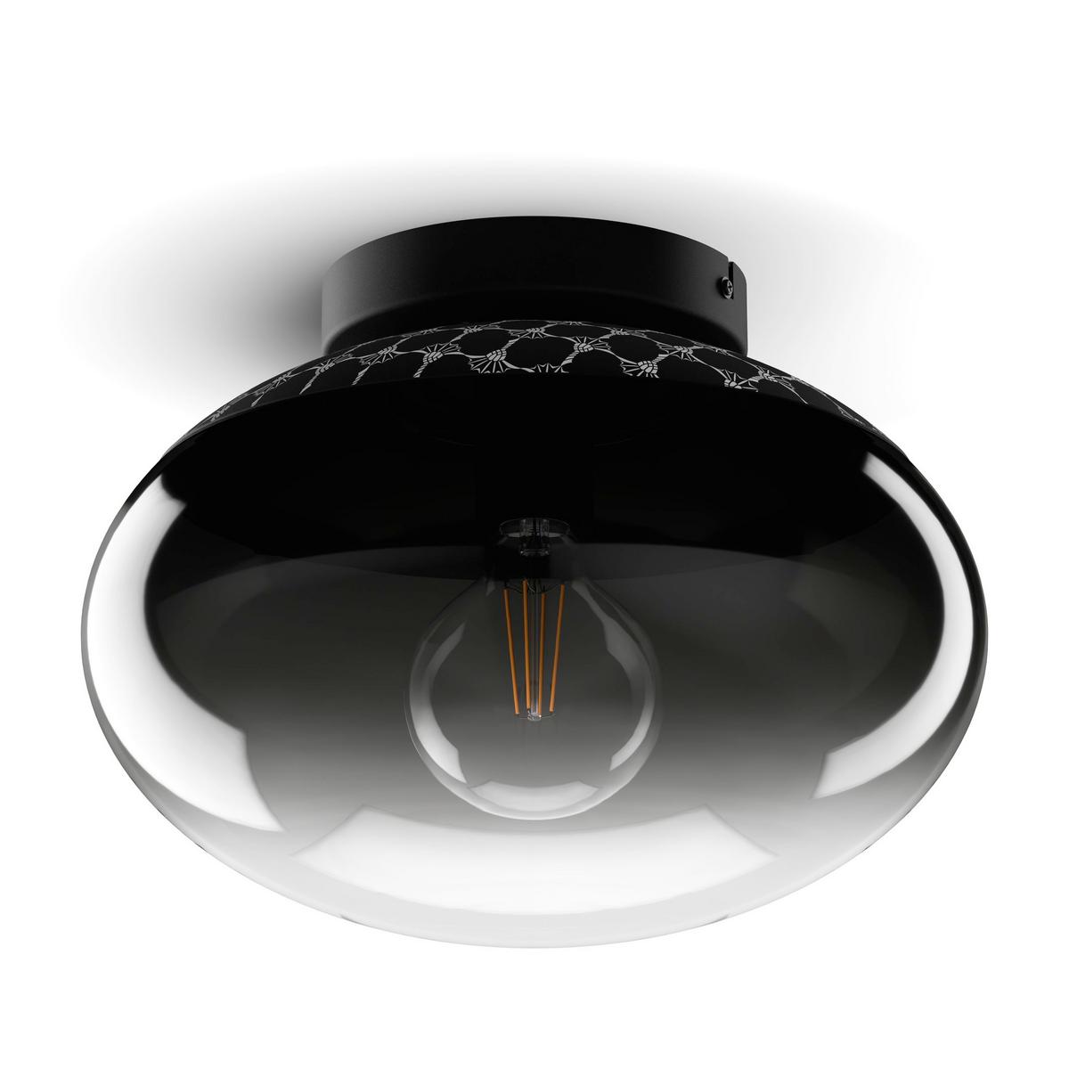 LAMPA SUFITOWA 34225* CURVE LIGHTS JOOP! - czarny/przezroczysty, Lifestyle, metal/szkło (28/24,5cm) - Joop!