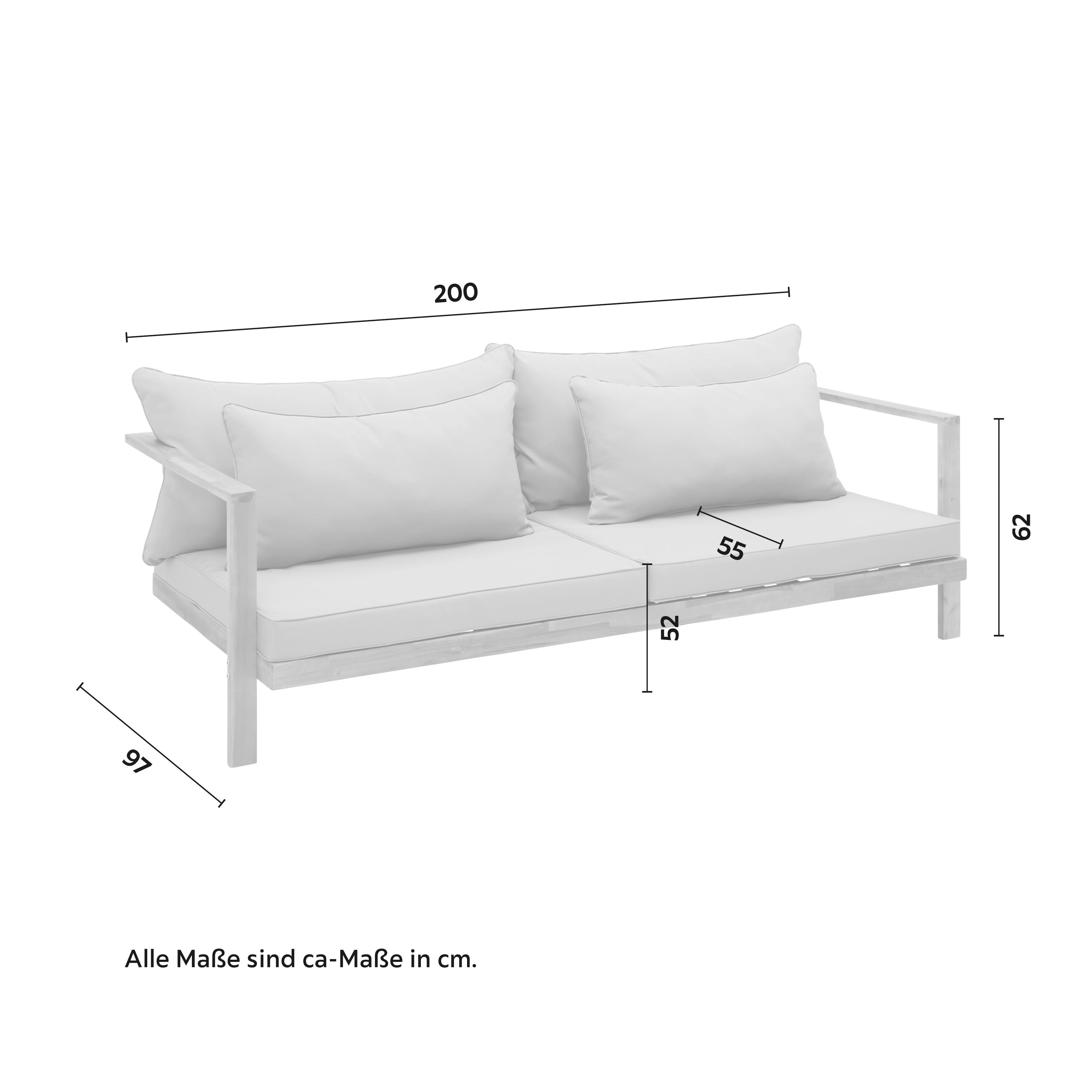 Kerti Garnitúra Camillo - Szürke/Akácia színű, modern, Fa/Textil - Bessagi Garden