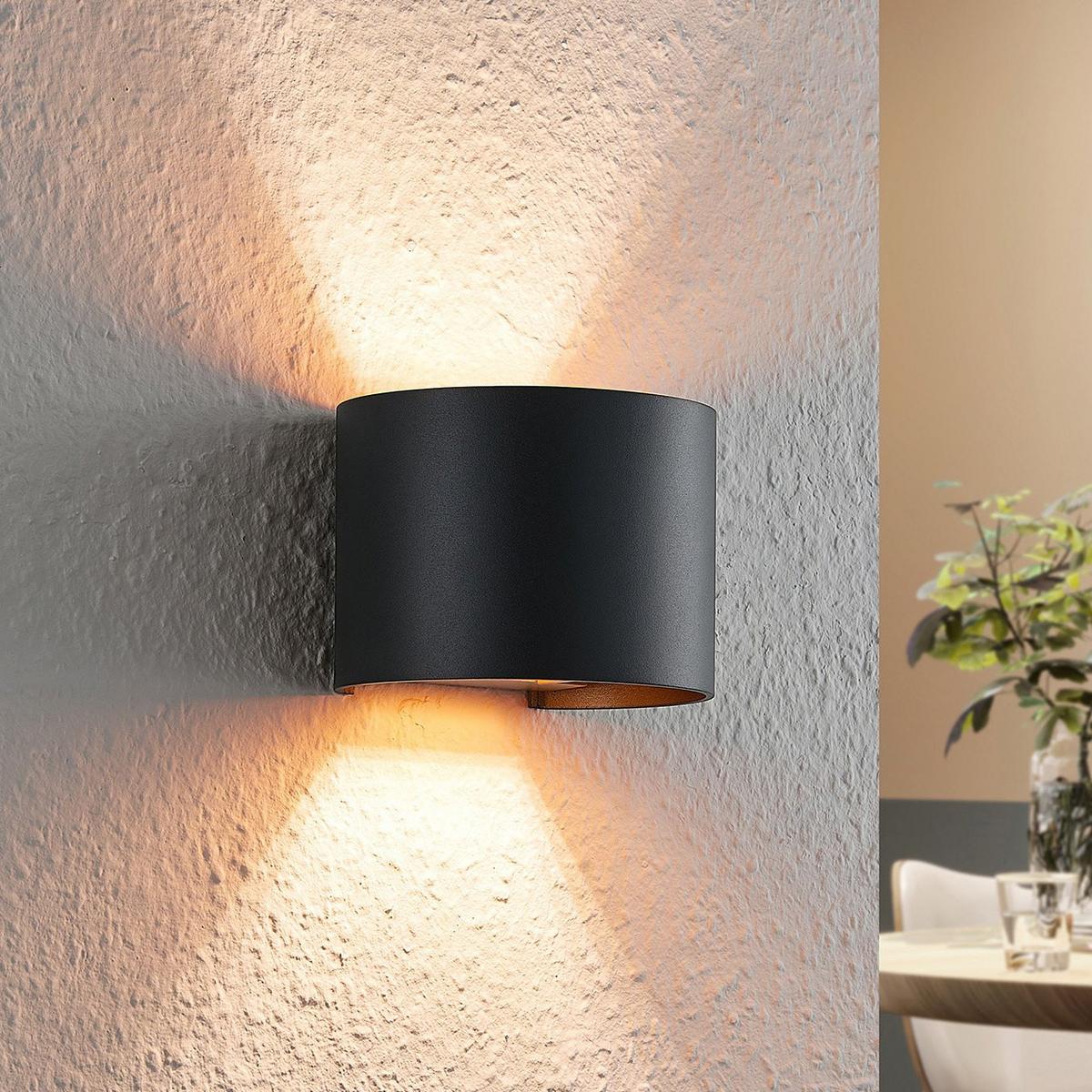 KINKIET LEON - czarny/kolor złoty, Basics, metal (13/11,2/9,7cm) - Novel