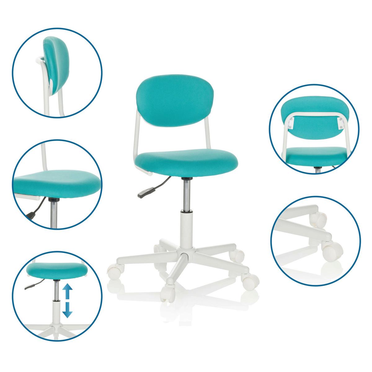 Otroški Vrtljivi Stol Kiddy Base I, Turkizna - turkizna/bela, Basics, umetna masa/tekstil (60/72-83/60cm) - MID.YOU