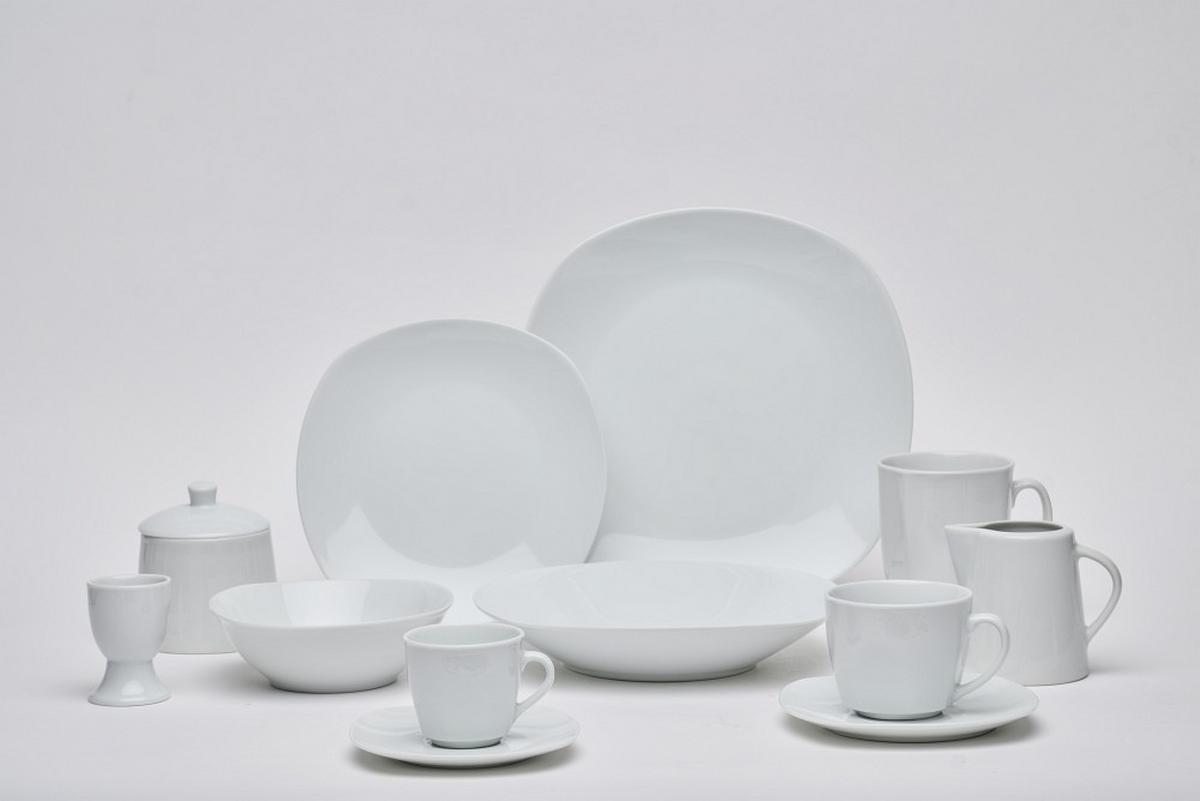 SERWIS OBIADOWO-ŚNIADANIOWY ASCONA - biały, Basics, ceramika - Novel