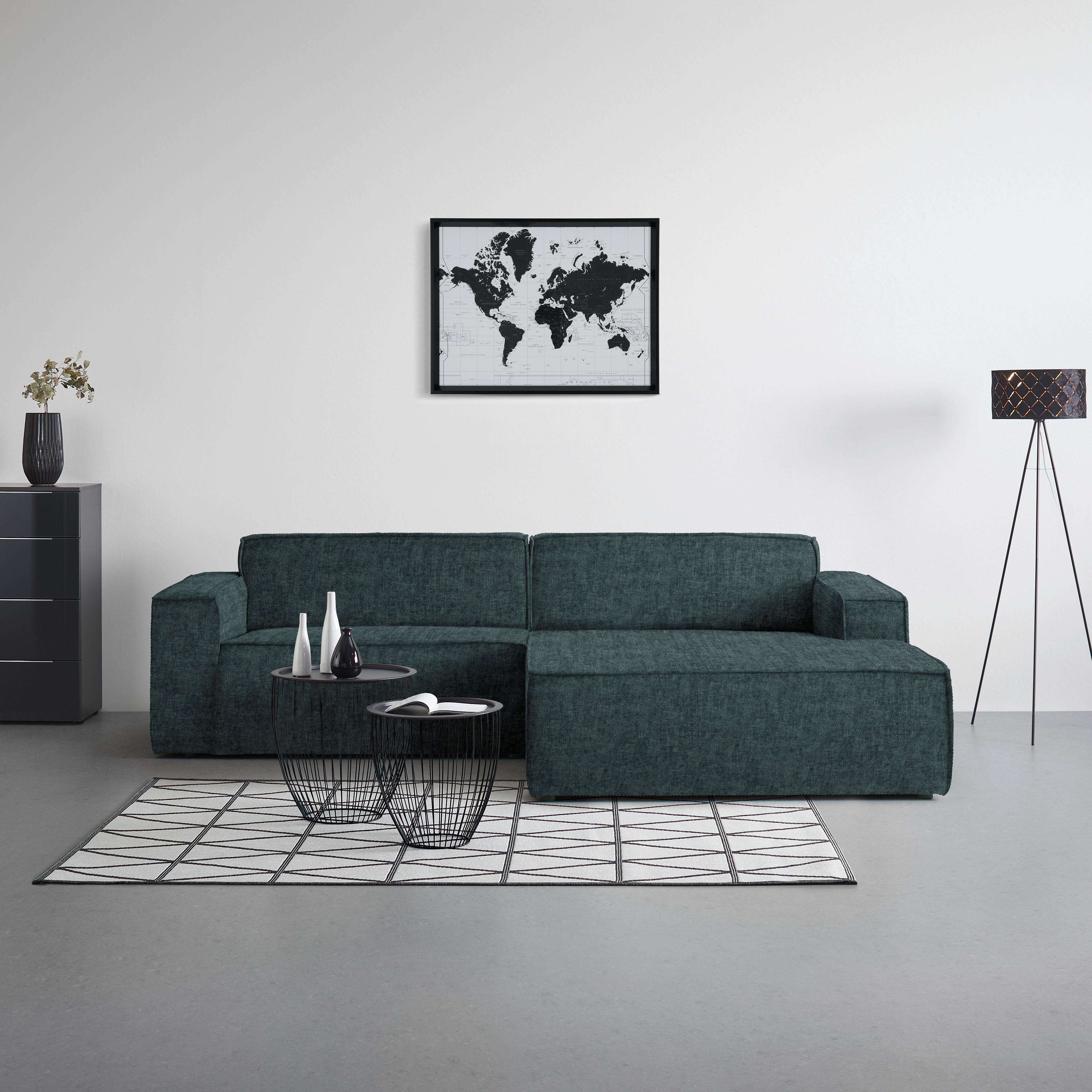 Wohnlandschaft Loft Dunkelblau - Schwarz/Dunkelblau, MODERN, Kunststoff/Textil (265/75/172cm) - Mömax