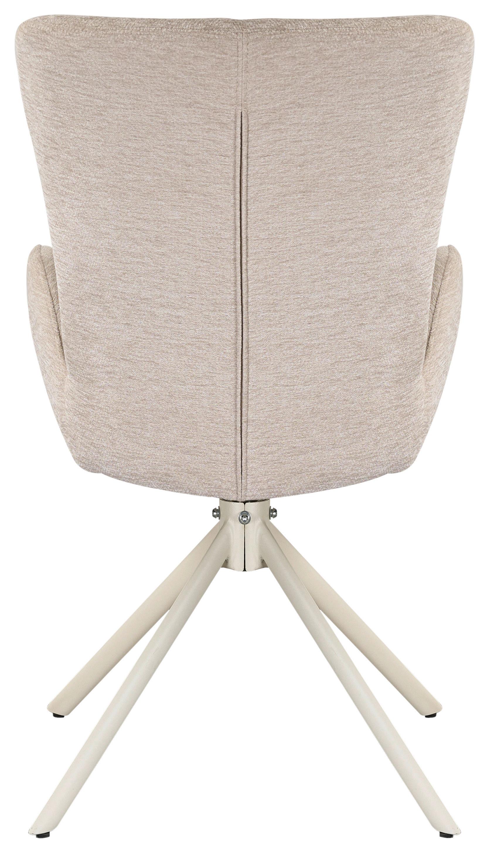 STOL MED ARMSTÖD STELLA - beige, Design, metall/textil (58/91/65cm) - Mömax