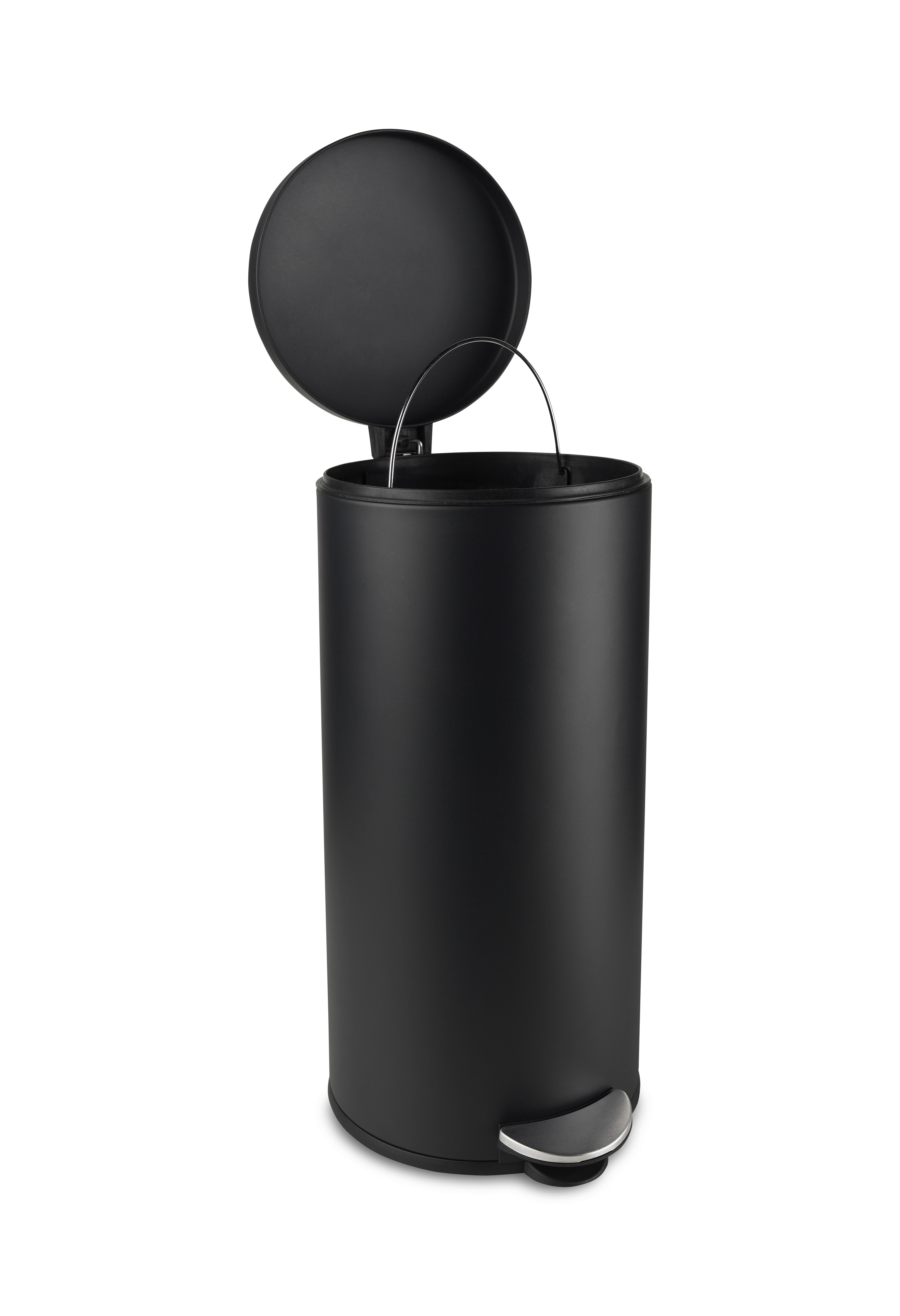 Pedálos Szemetes Samuel - fekete, Konventionell, műanyag/fém (29/64,5cm) - Modern Living