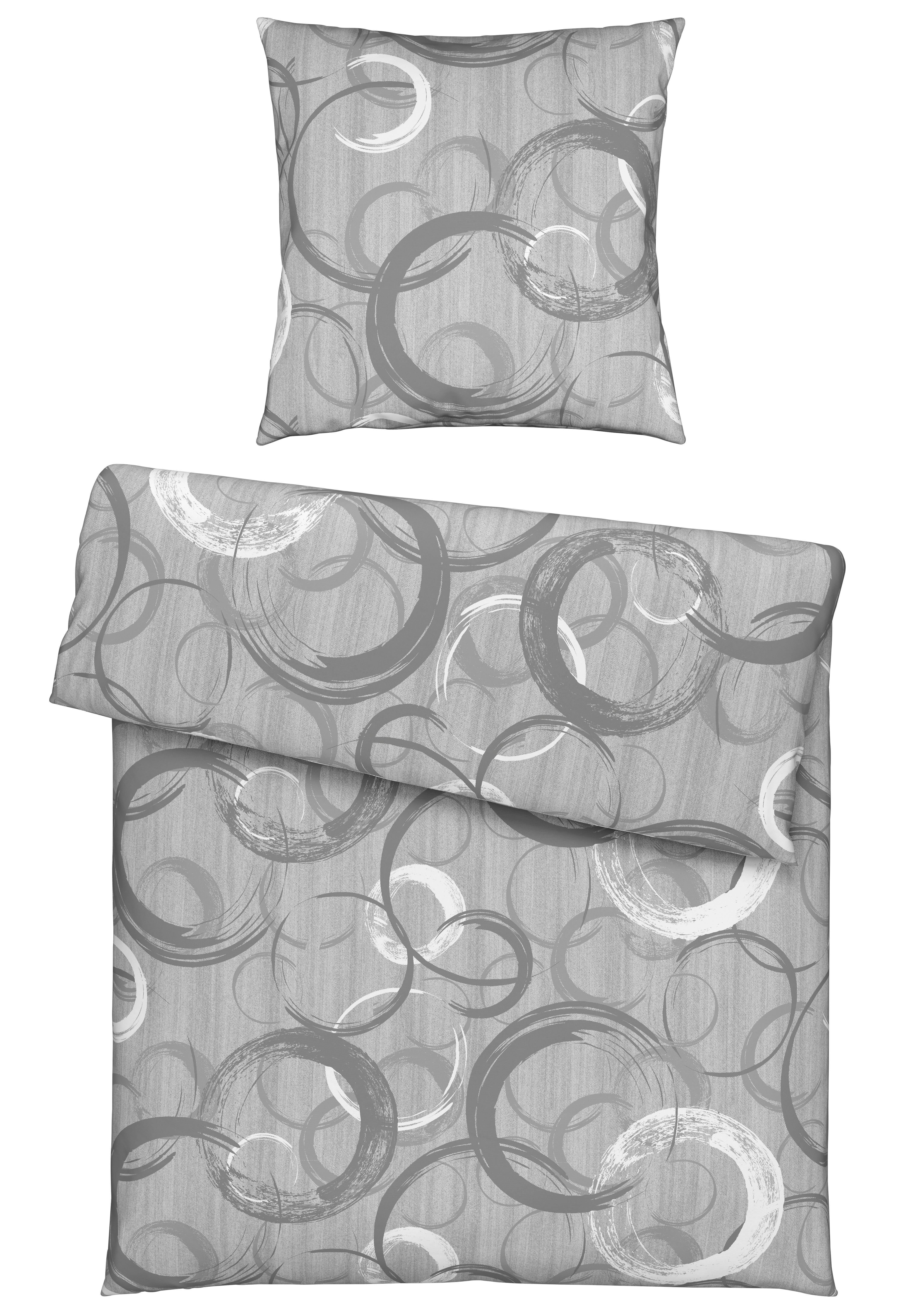 Bettwäsche New Circles Grau ca. 135x200cm - Grau, Textil (135/200cm) - Modern Living