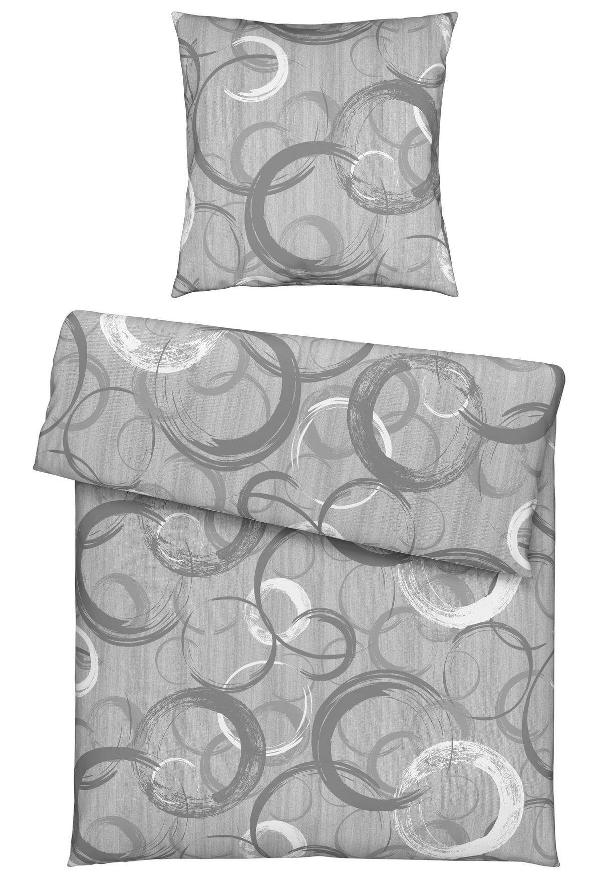 Bettwäsche New Circles Grau ca. 135x200cm - Grau, Textil (135/200cm) - Modern Living
