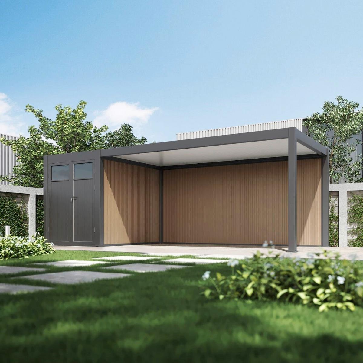 Nadstrešek Za Avto Pergoline, Antracit, 3x7,2m - barve grafita, Basics, kovina (300/255/720cm) - Gardenson