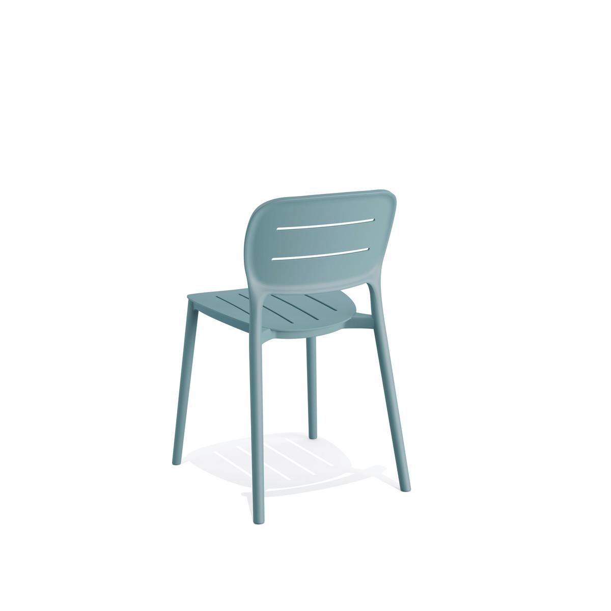 Stapelsessel 4er-Set in Blau Kunststoff - Blau, MODERN, Kunststoff (46/79/53cm) - Gardenson