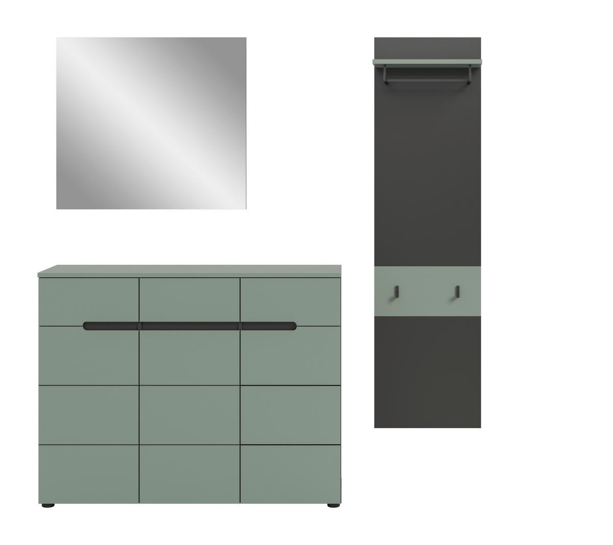 Predsoba Canu, Sivozelena, 3-Delna - Design, leseni material (180/190/37cm) - Livetastic