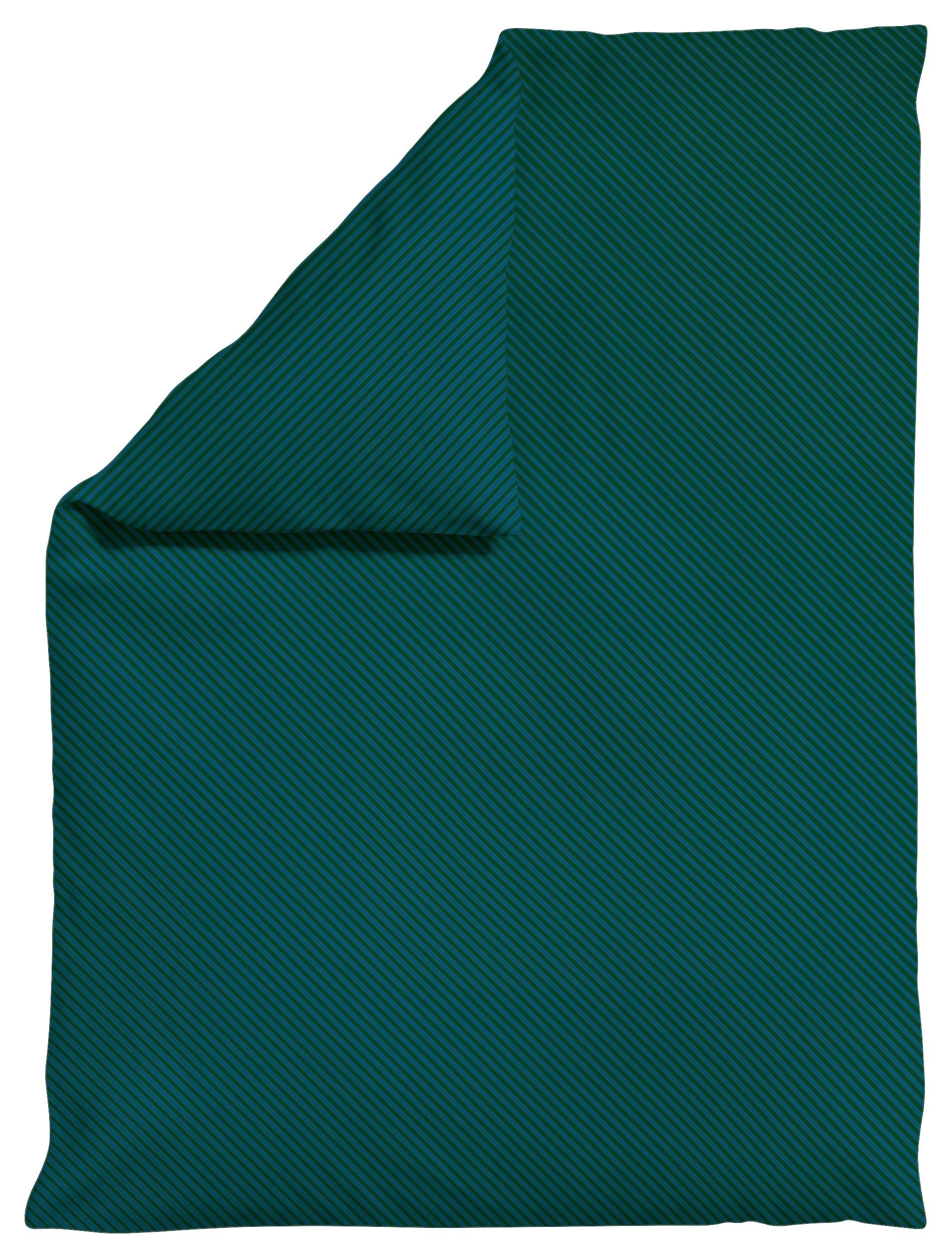 Bettdeckenbezug Woven Satin Petrol/Grün ca. 135-140x200cm - Dunkelgrün/Petrol, Basics, Textil (135-140/200cm) - Schlafgut